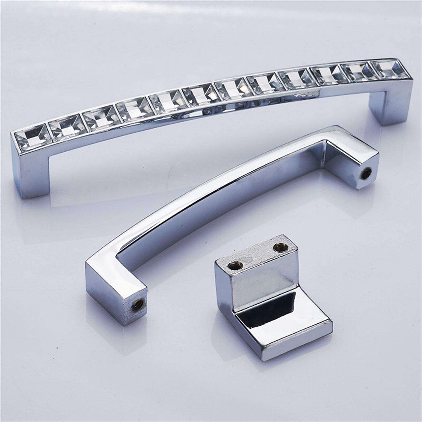 Csbn-Nmek Fashion Crystal Glass Handle Silver Cabinet,Drawer,Bathroom,Hotel,Room Door,Screen Door Handle,Front Door Handle,Barn Door Handles (Color : 32mm) 5