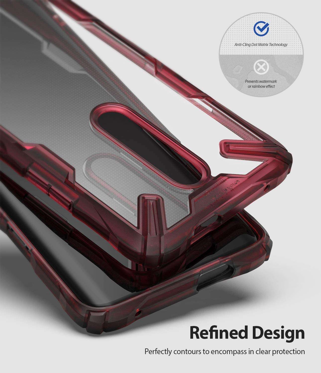 Ringke Fusion-X Designed for OnePlus 7 Pro Case Impact Resistant Protection Cover for OnePlus 7 Pro 5G (6.7") - Ruby Red 3