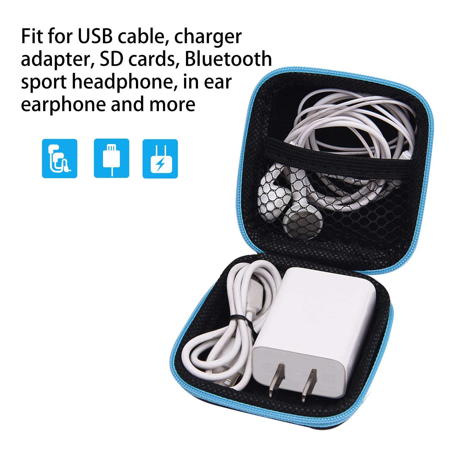 SUNMNS Earphone Case Headphone Storage Bags Compatible with Earbuds, Sport Headphone, 7 Pieces 4