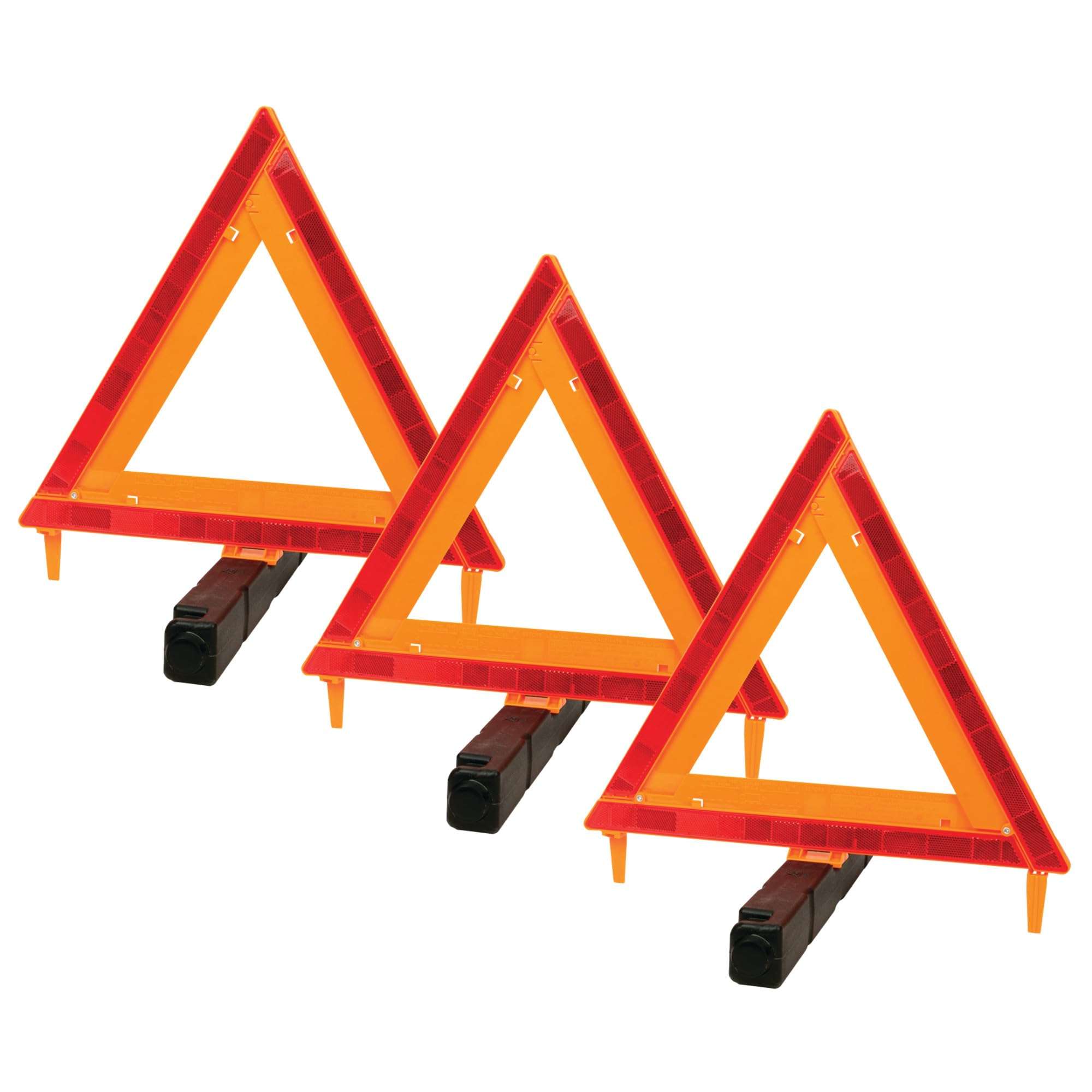 Performance Tool W1498 Large Early Warning Roadside Emergency Reflective Triangle, 3 Pack with Case (Dot Approved), 3 Pack 1