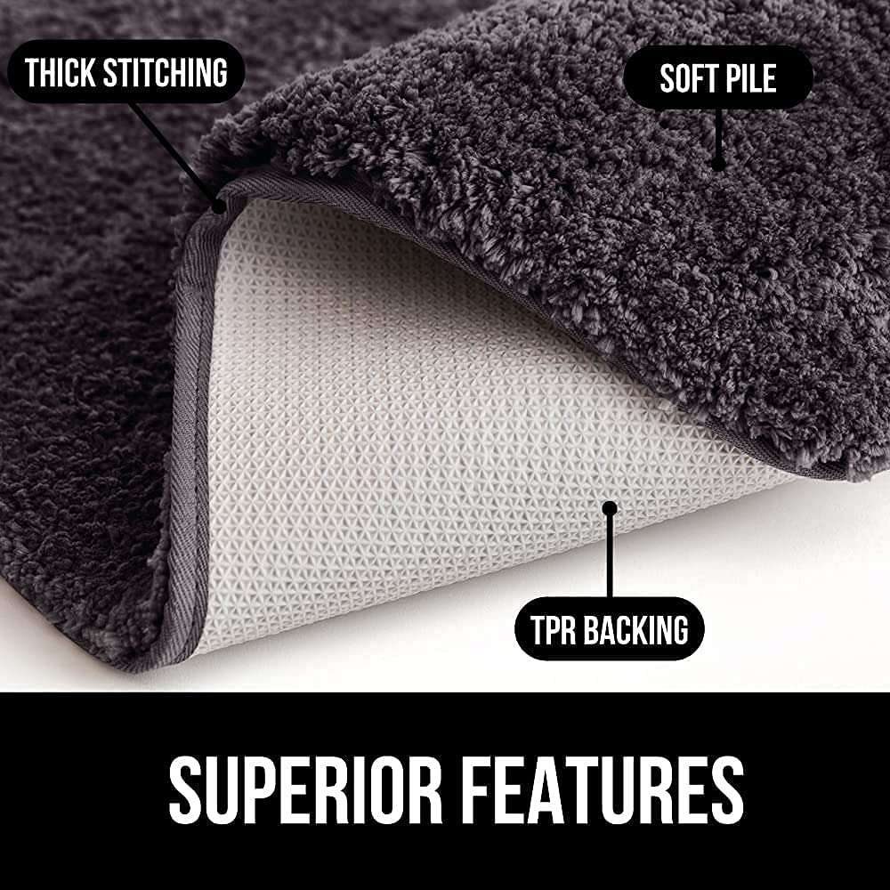 BSPS |Microfiber Soft Door Mat for Bathroom Entrance/Home Hotel Balcony Floor Carpet (Grey, 60 x 40 cm) Pack of 1 2