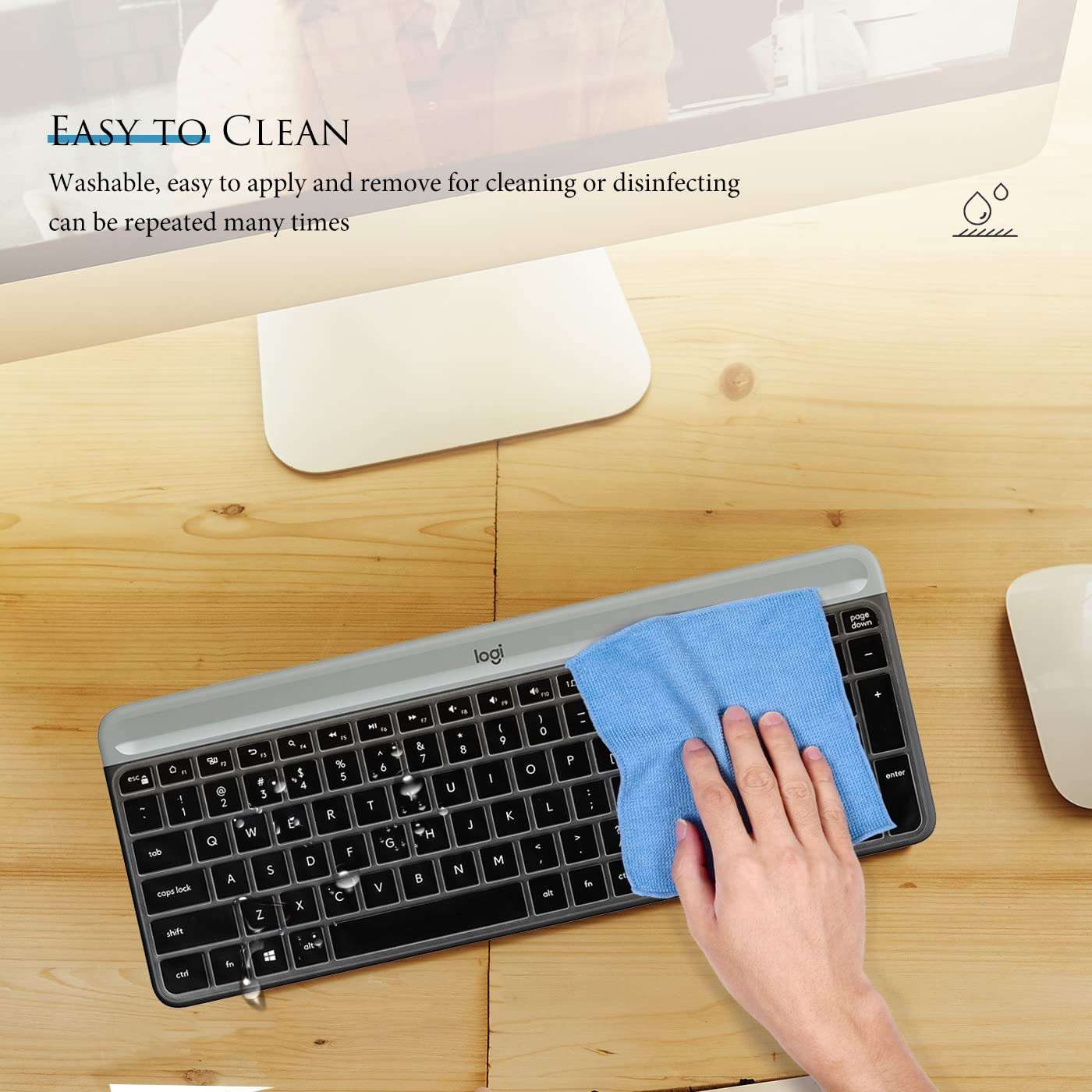 Keyboard Cover for Logitech MK470 Slim Wireless Keyboard, Logitech MK470 Bluetooth Multi-Device Keyboard Skin Protector - Black 6