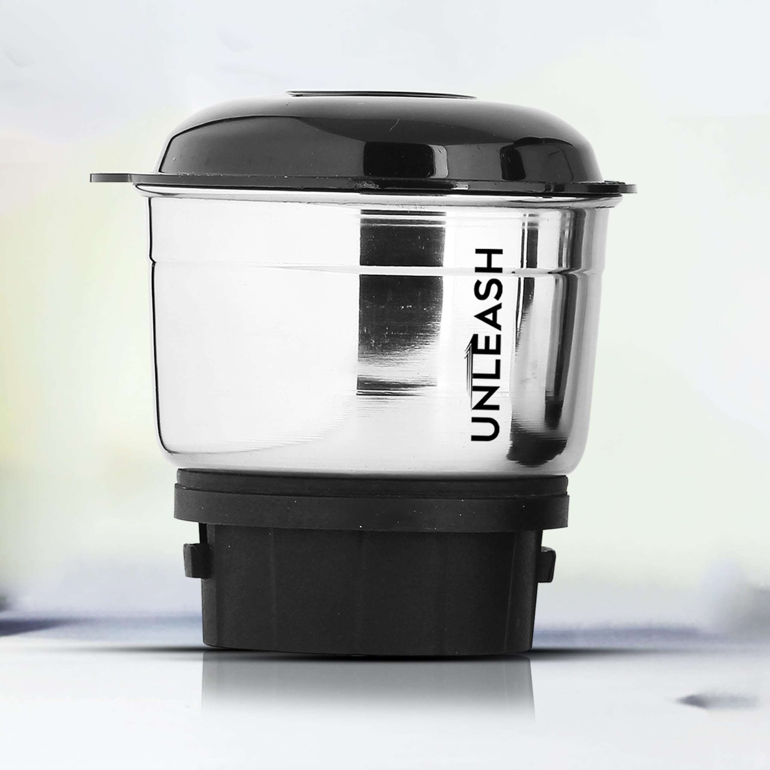 Unleash Stainless Steel 400 ml Small Mixer Grinder Juicer Chutney Jar For Chutney With Razor-Sharp Blades, Leakproof Lid, Durable Coupler (400 ML)
