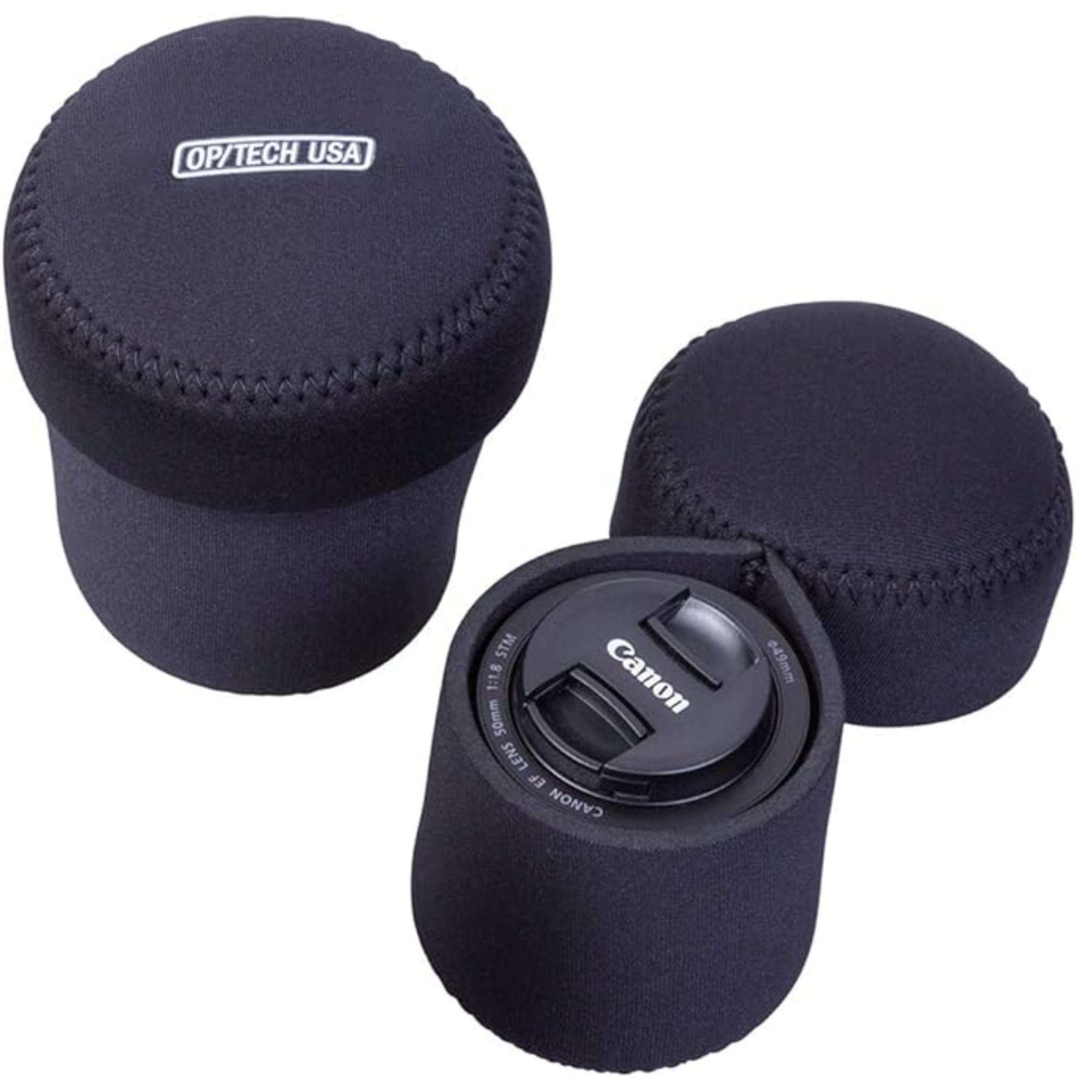 OP/TECH USA 7801052 Fold-Over Neoprene Lens Pouch – Durable Camera Lens Case with No-Lose Lid – 303 (Black) 2