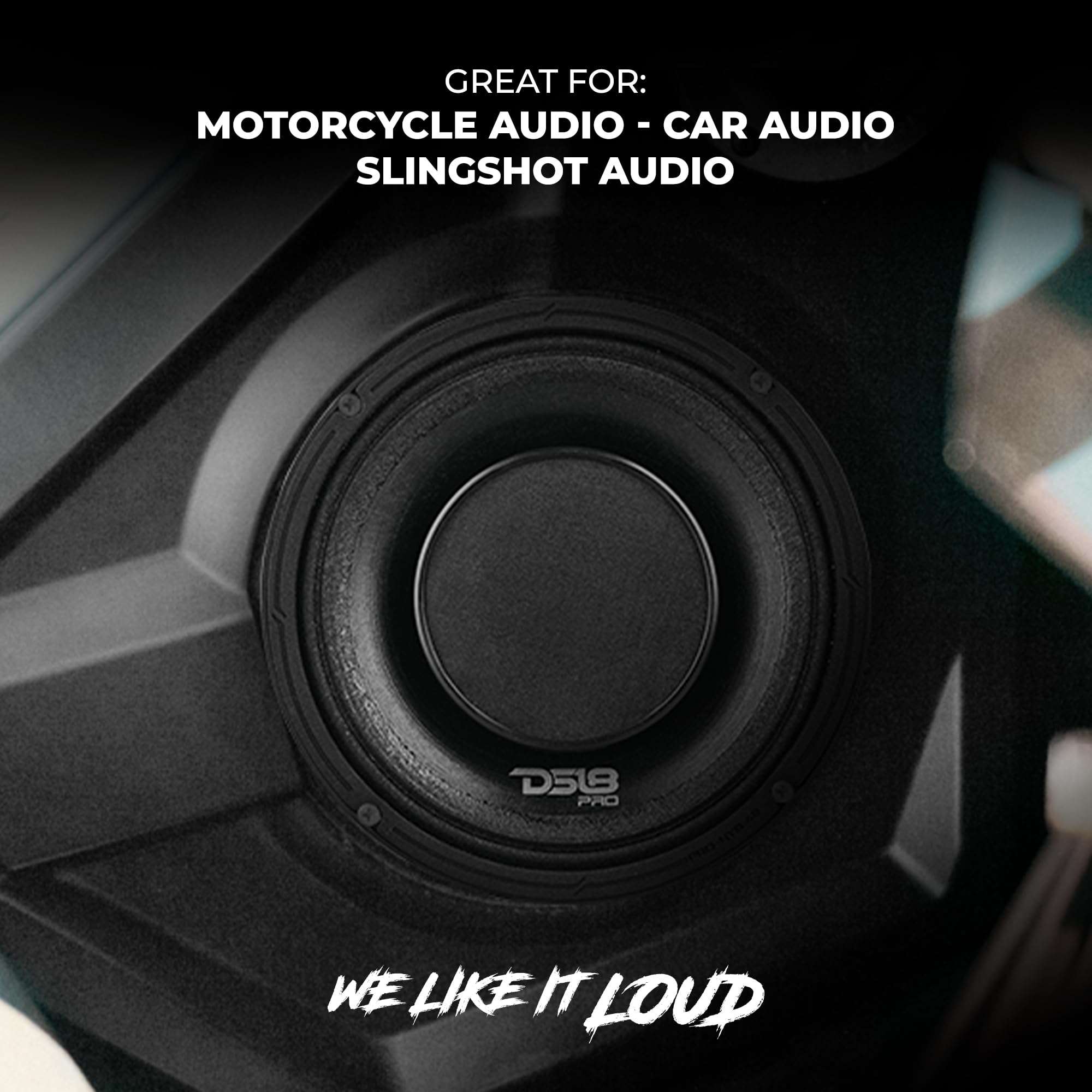 DS18 PRO-HY6.4B 6.5" Hybrid Mid-Range Car Audio Loudspeaker with 1" VC Built-in Compression Driver Horn and Water Resistant Cone 450W Max 225W RMS 4 Ohms (1 Speaker) 4