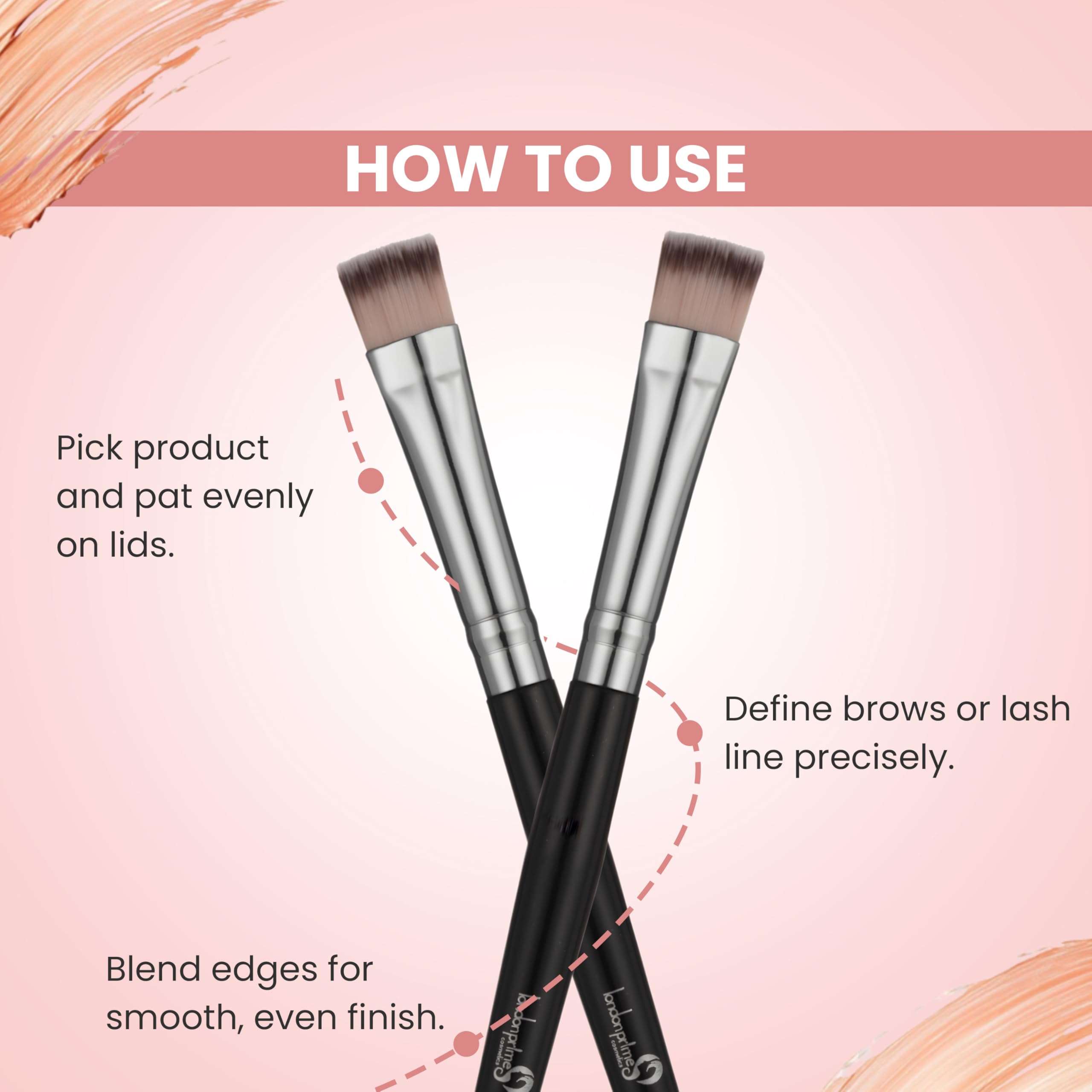 London Prime Professional HD Flat Eyeshadow Brush, Synthetic Bristles, Multi-Purpose Eye Makeup Applicator, Feather Soft (LP328) 4