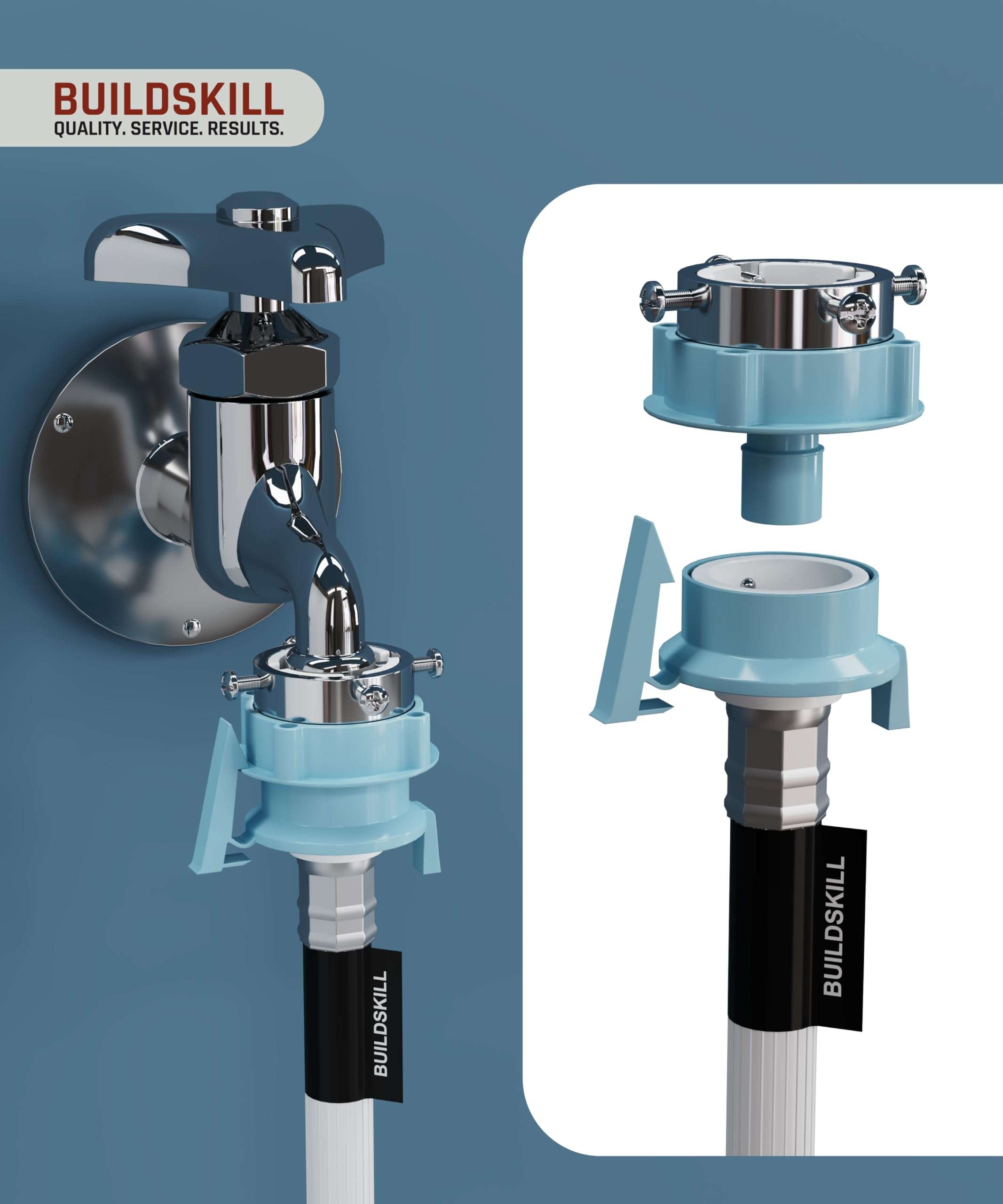 BUILDSKILL 2 Meter Fully Automatic washing machine inlet pipe | universal & normal tap adaptor connector | Burst proof | anti kink | Hot & Cold water washing machine pipe inlet | pressure resistant 4