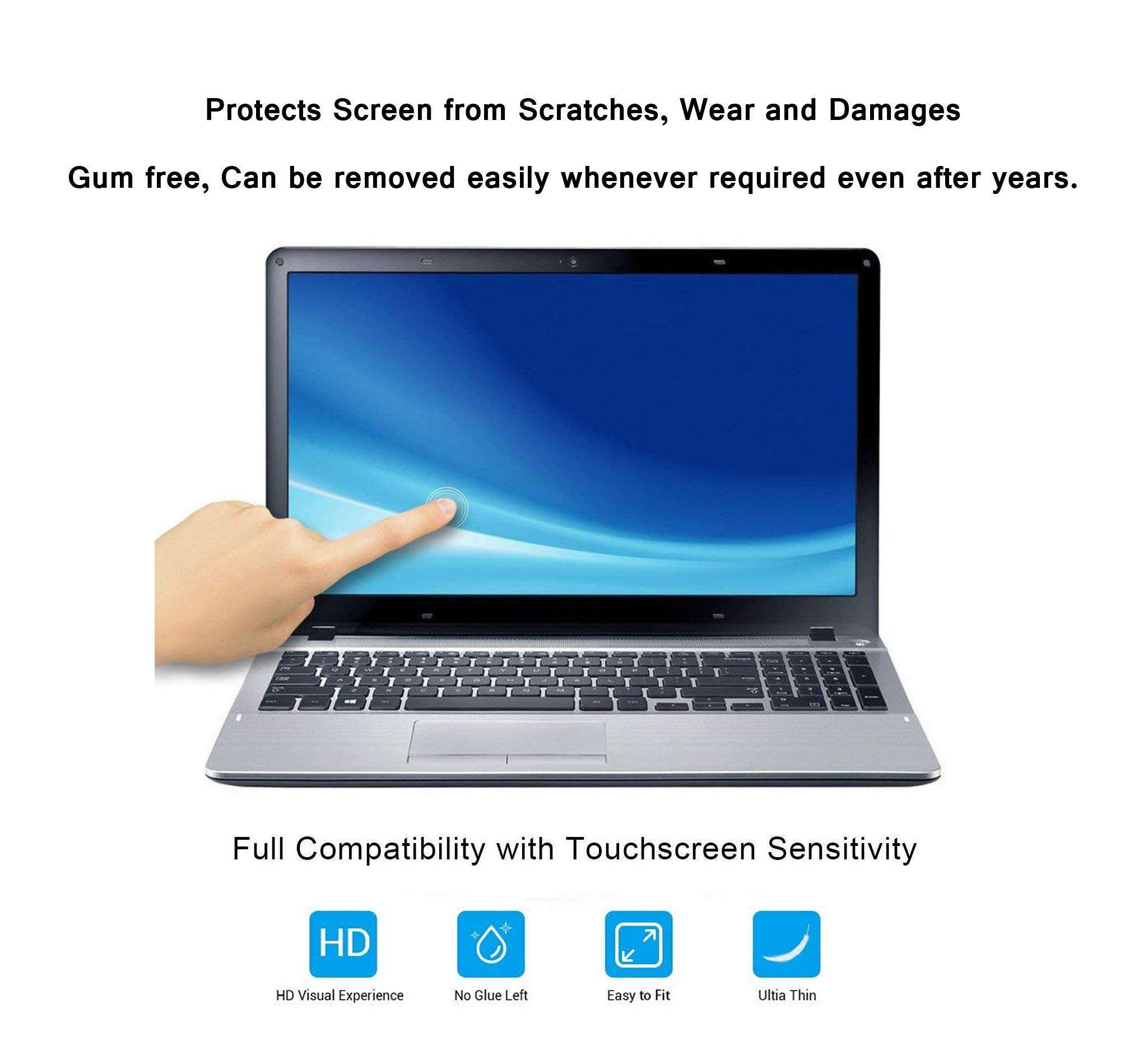 Saco Ultra Clear Glossy (Scratch Guard) Screen Guard Compatible for Dell Latitude 7390 13.3 Inch Touchscreen 2 in 1 Laptop Screen Protector - Clear 6