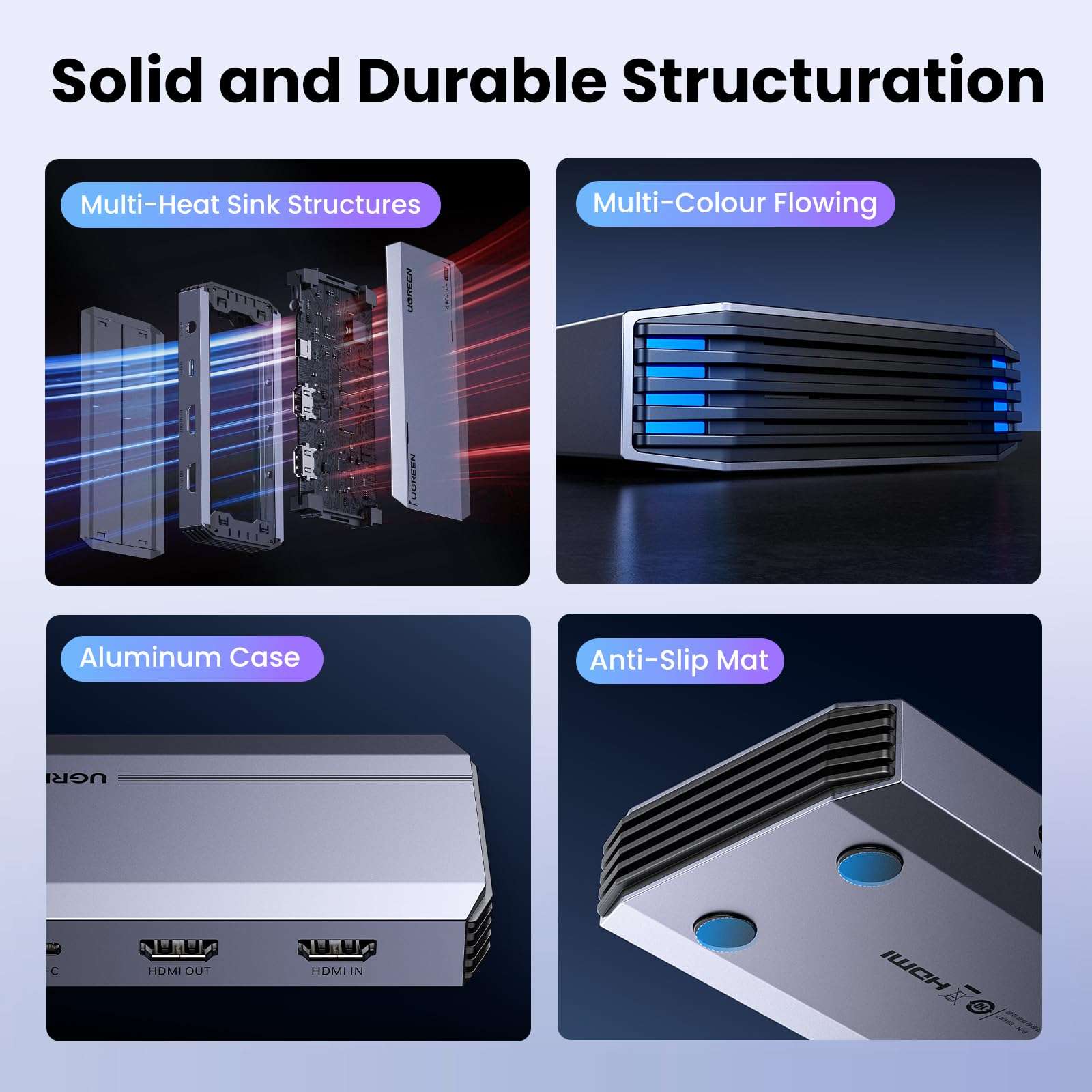 UGREEN 4K@60Hz Capture Card, Ultra HD HDMI Video Capture Card 1080P@240Hz USB 3.0 Ultra-Low Latency with VRR and HDR for Streaming, Gaming, Recording Compatible with iPad, Switch 2, PS5, Xbox, PC, Mac 6