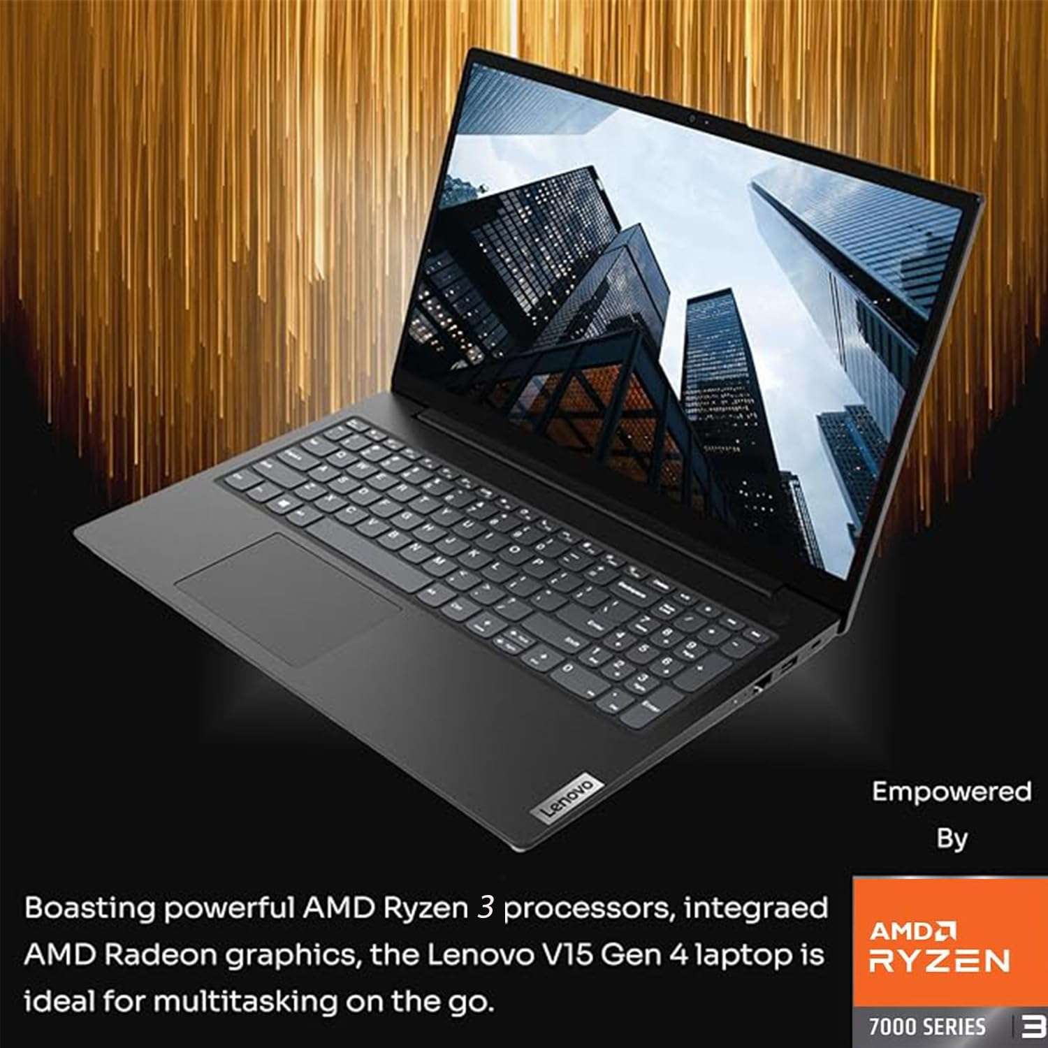 Lenovo V15 Gen 4 Laptop, 15.6 inch FHD Display, AMD Ryzen 3 7320U Processor, 16GB RAM, 2TB PCIe SSD, Win 11 Pro, w/WOWPC Bundle 3