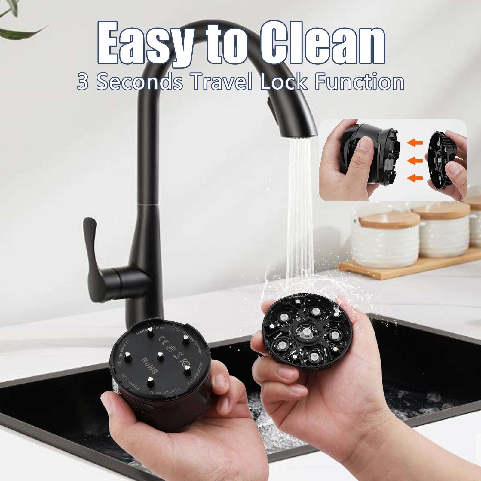 SUNNOW Body Hair Trimmer & Head Shavers for Bald Men, Manscape Ball Pubic Hair Trimmer, Head Electric Shavers Razor Kit, Ball Body Groomer for Bikini/Groin/Grooming 6