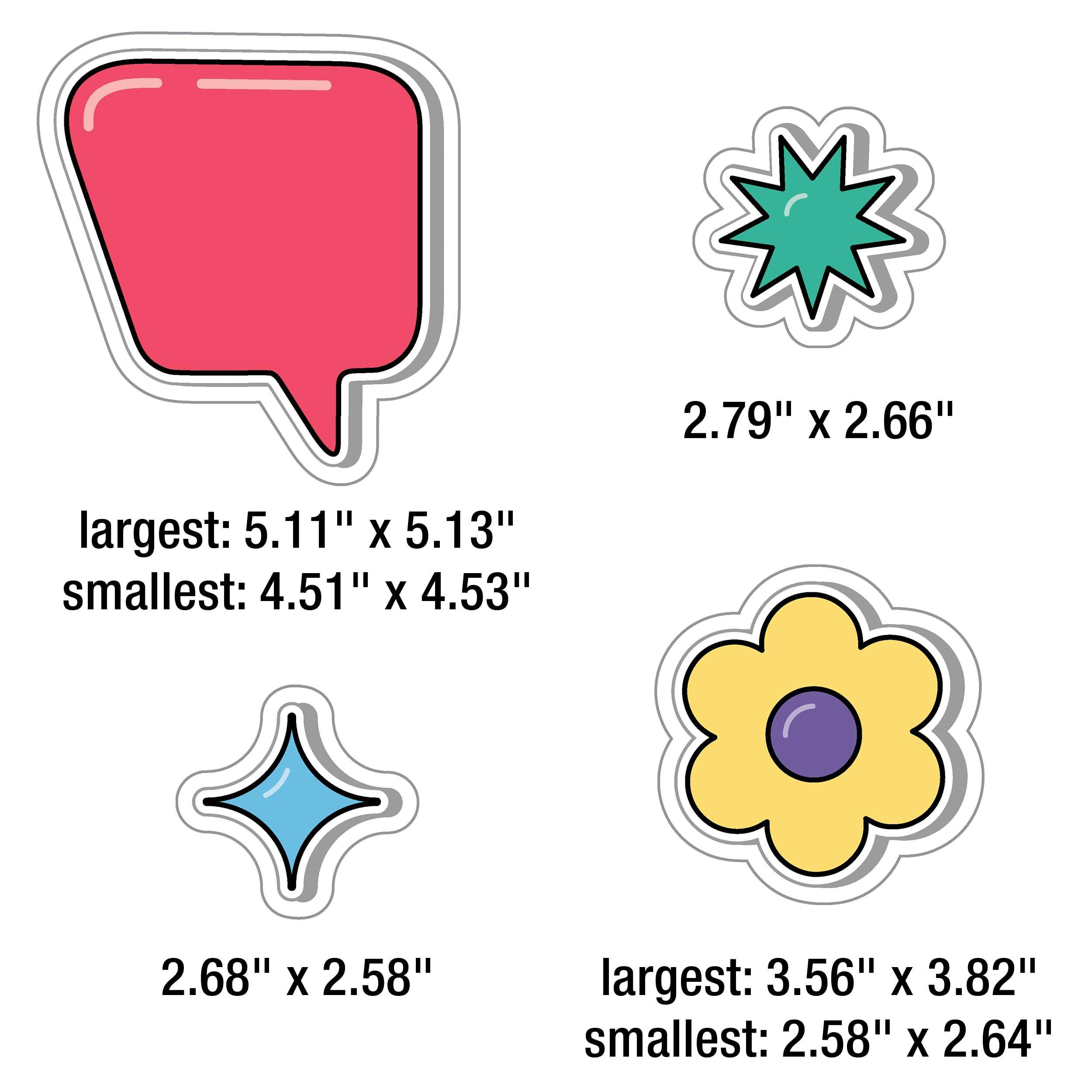 Happily Ever Elementary Retro Remix 71-Piece Motivational Bulletin Board Set, Banner, Telephone, Flowers, Speech Bubbles, and More Bulletin Board Decorations, Groovy Classroom Decor 5