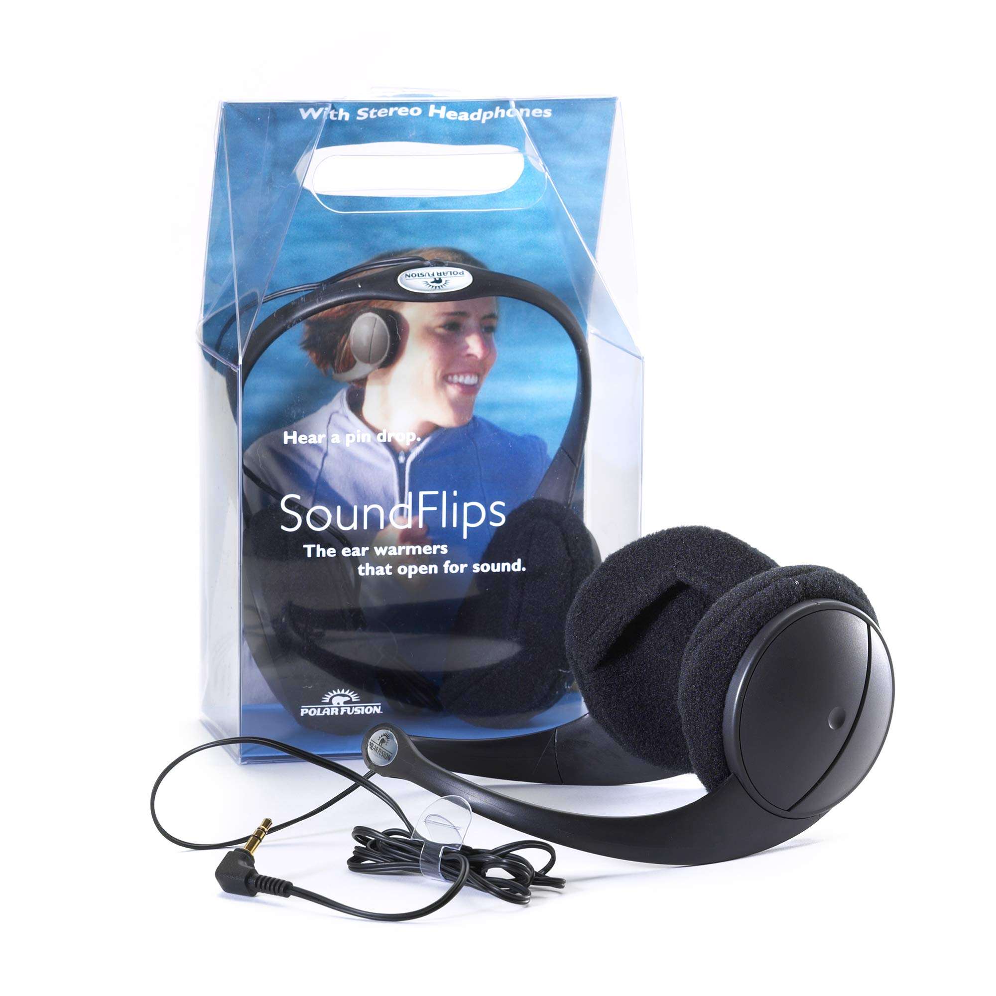 Polar Fusion SoundFlips. Acoustic, Tri-Season Ear Warmers Featuring Stereo Headphones and Warm Fleece for Running, Walking, Skiing and Cycling. Compare to 180s Ear Muffs. 1
