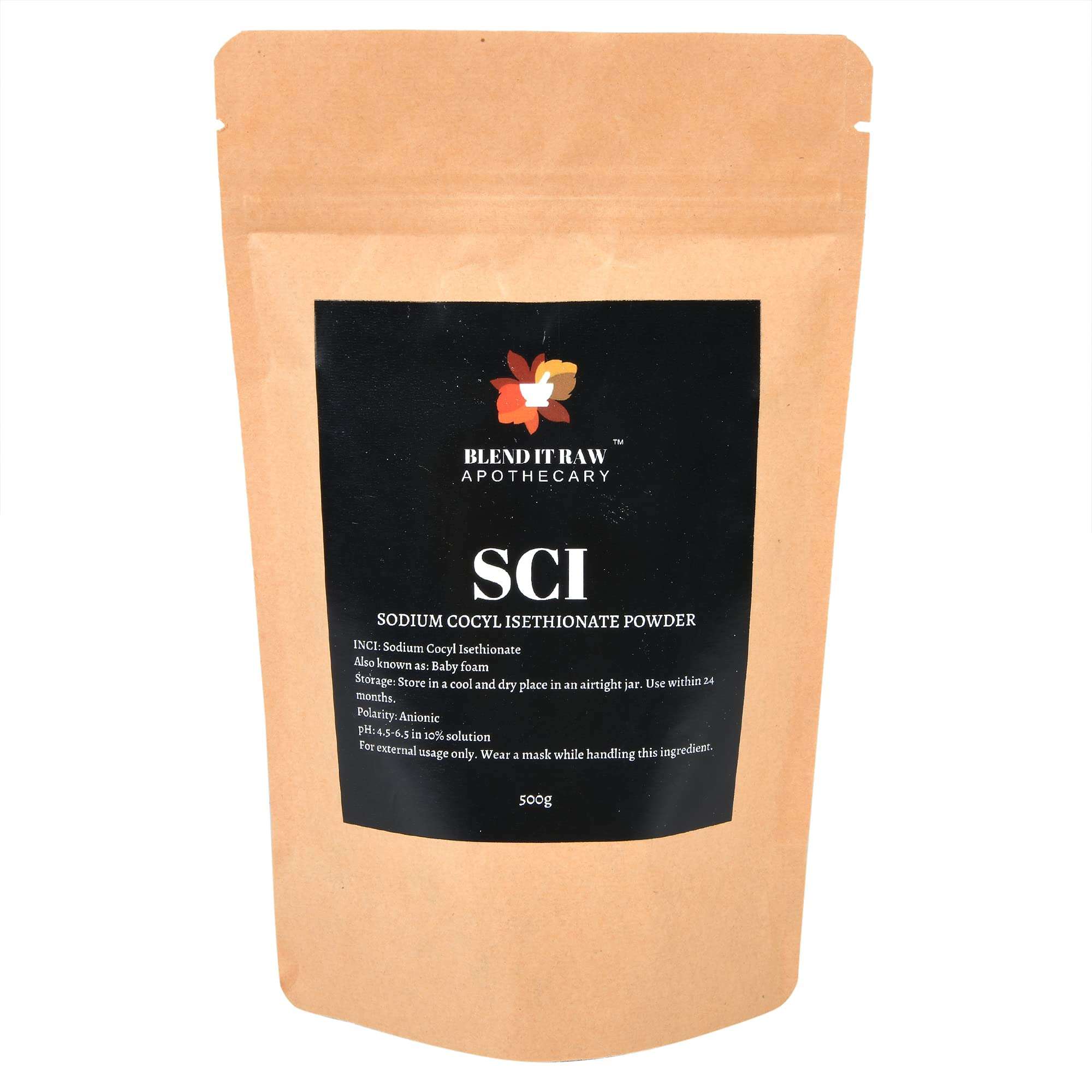 Blend It Raw Apothecary Sodium Cocyl Isethionate Powder (fine SCI powder), 500g for Cosmetic Formulations 3