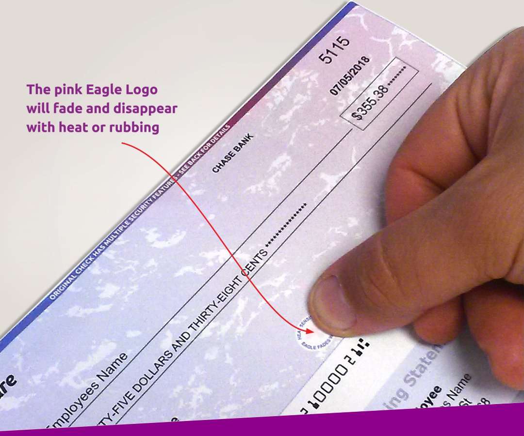 Blank Laser/Ink Jet Prismatic Red/Blue Laser Check Stock - Check On The Top, for Versacheck, Quick-Books, and Other Check Writing Software (100 Per Pack) 5