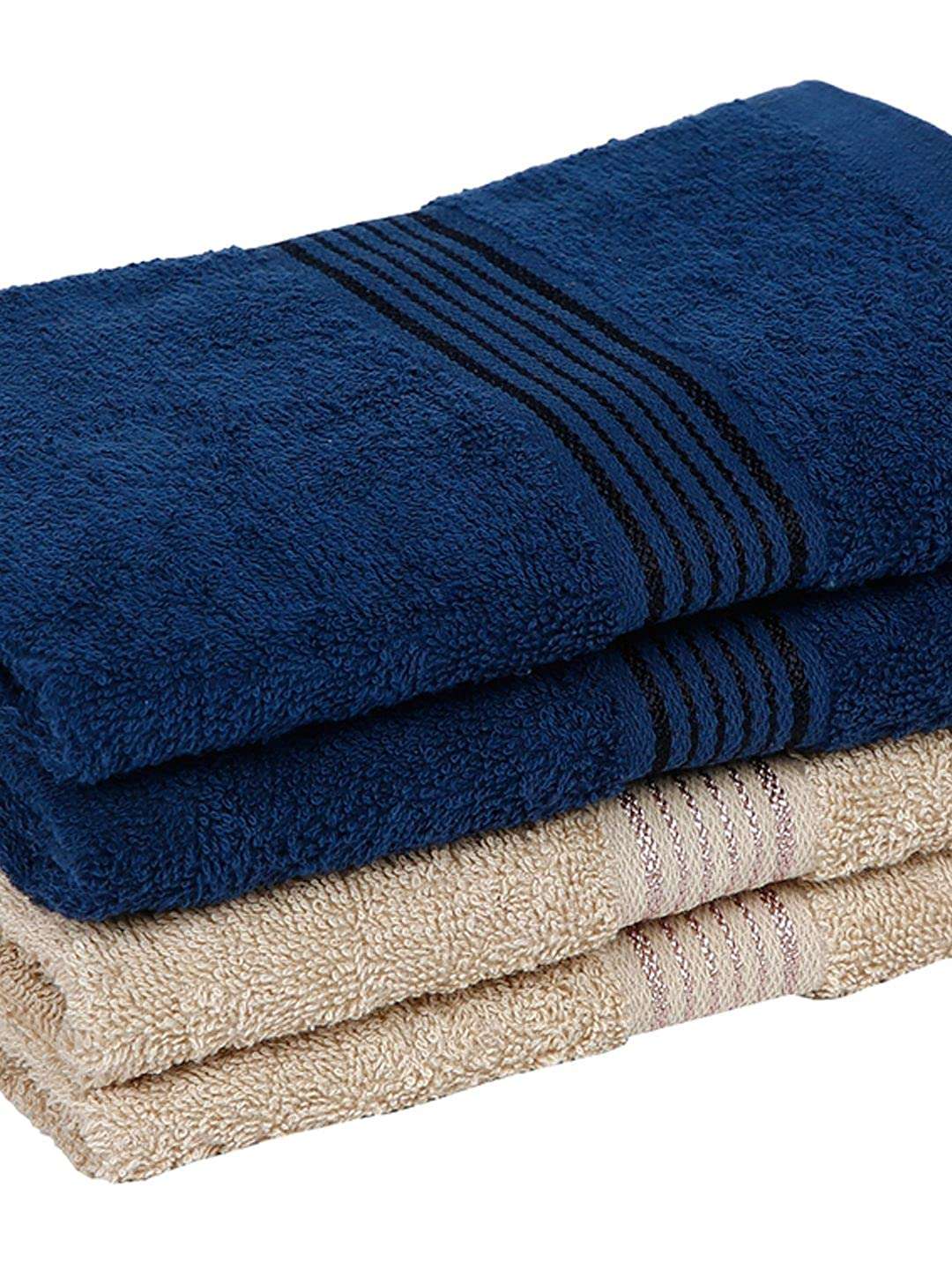 KOPA Quick Dry 100% Cotton Soft Terry Towel -4pc Hand Towel (d'ross) - Super Absorbent, Lightweight, Odour Free - for Men, Women, Kids Solid-Multi 5