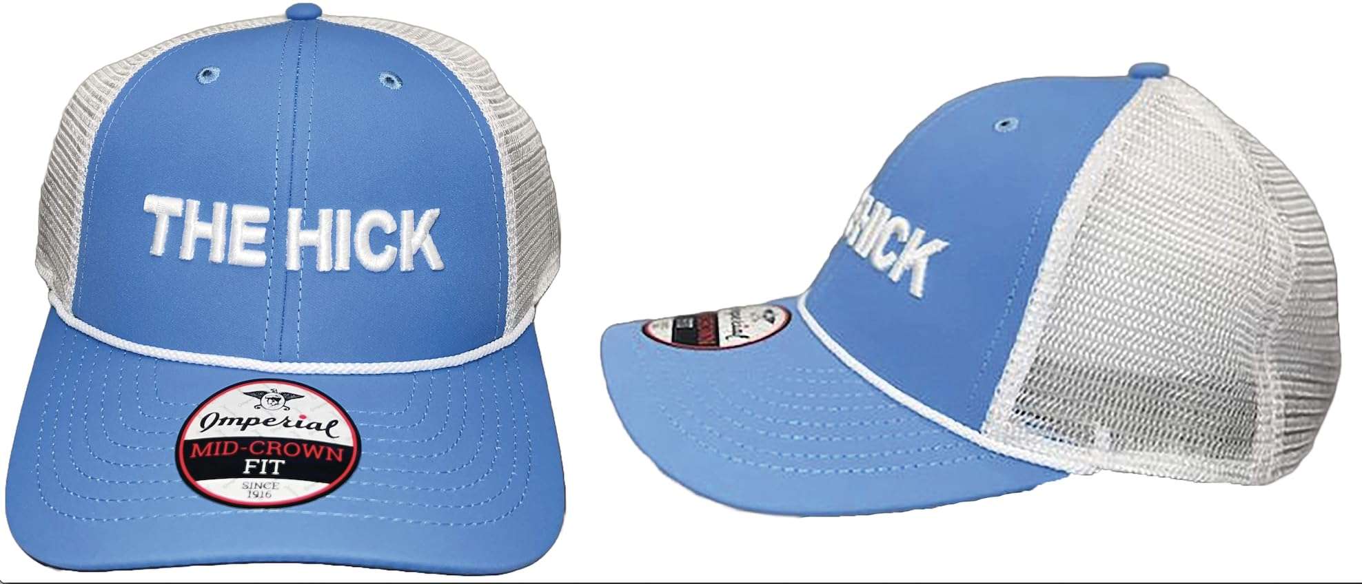 Generic The Hick Hat, Classic Headwear for Music Enthusiasts, Light Blue/White