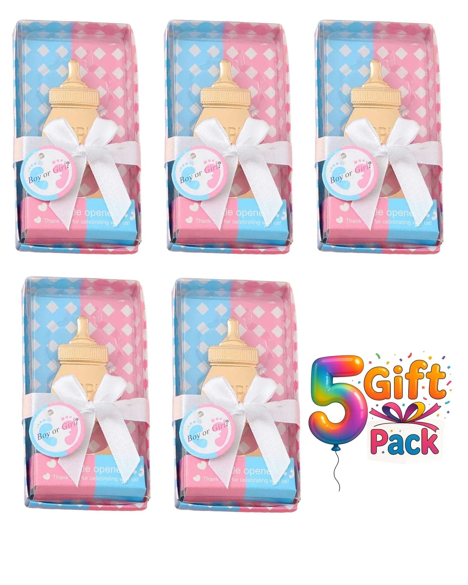 WARMINGO DE Baby Shower Return Gifts for Guests Friends & Relatives | Bottle Shaped Gold Bottle Opener Souvenirs | Party Wedding Favors | Unique Party Giveaway (5 Gift Pack) 6