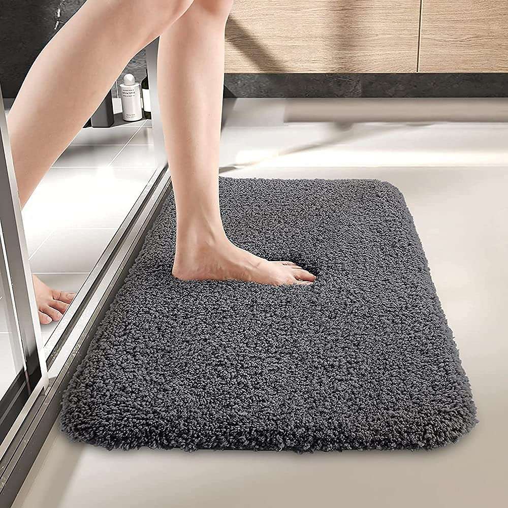 BSPS Anti-Slip Microfibre Bathmat, Floor Mat for Home,40cm x 60cm-Pack of 1(Dark Grey) Model NO. : Micro_Mat_23 1