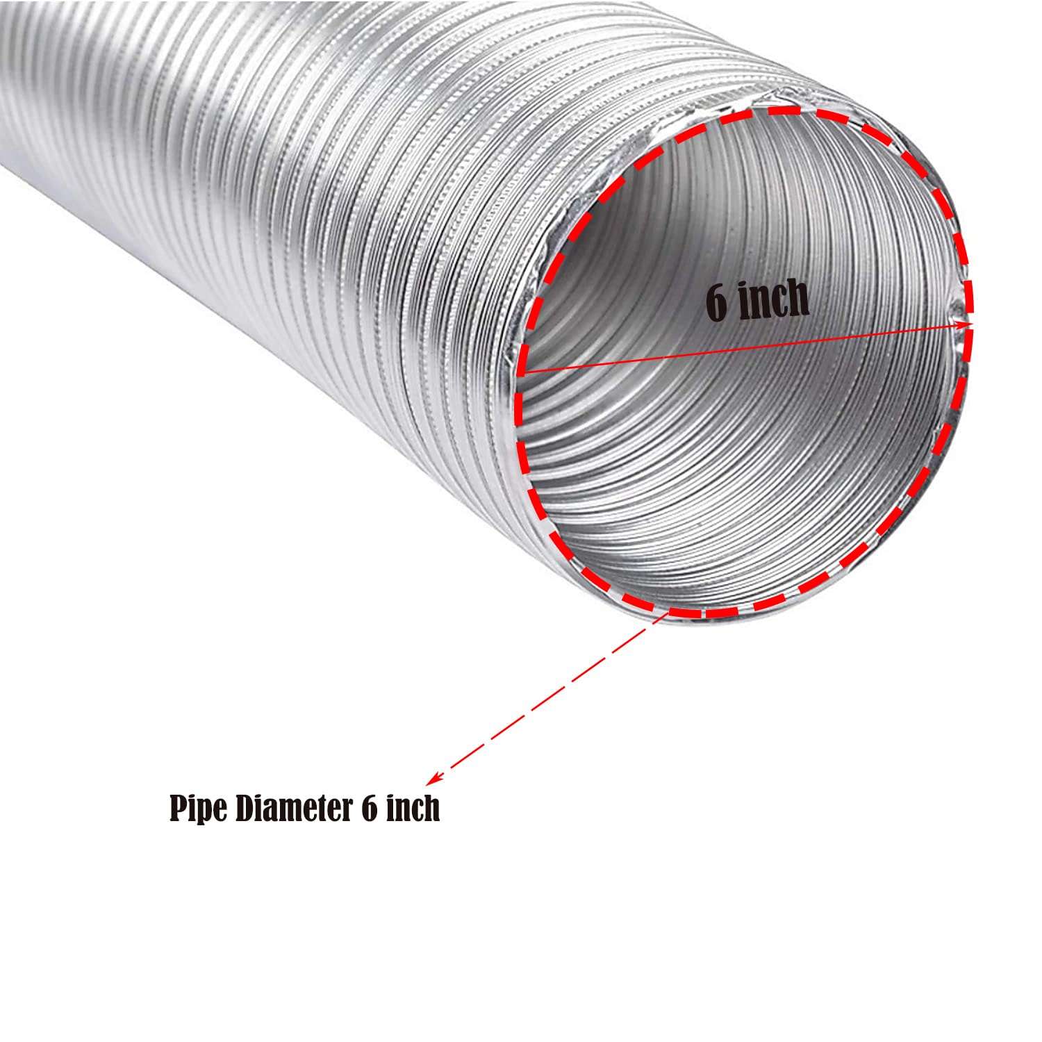 Ardnib 6 Inch Chimney Exhaust Pipe With Cowl Cover 10FT duct pipe (6Inch) 3