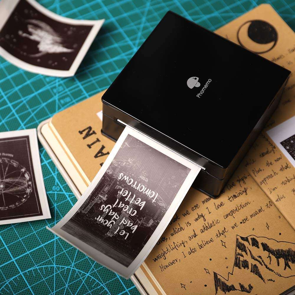 Phomemo M02 Mini Printer- Bluetooth Thermal Photo Printer with 3 Rolls Colorful Sticker Paper, Compatible with iOS + Android for Plan Journal, Study Notes, Art Creation, Work, Gift 4