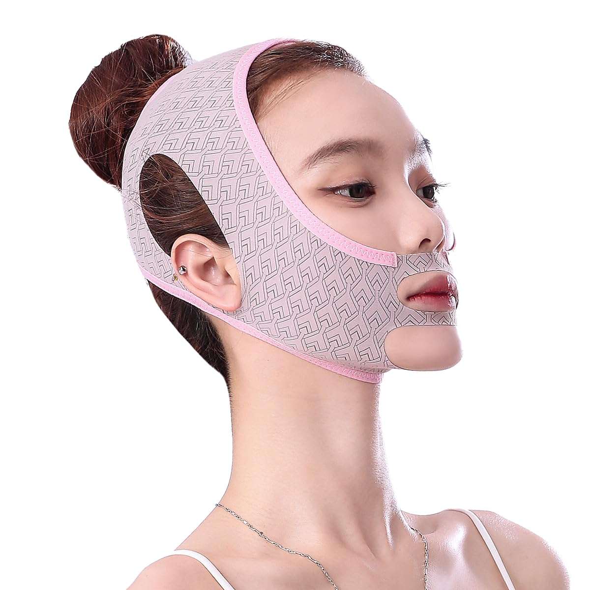 HOYECL Double Chin Reducer,V-Shape Chin Tightening Band,Face Lift Tape,Prevent Sagging,Reusable Face Slimming Belt for Women Girls 1