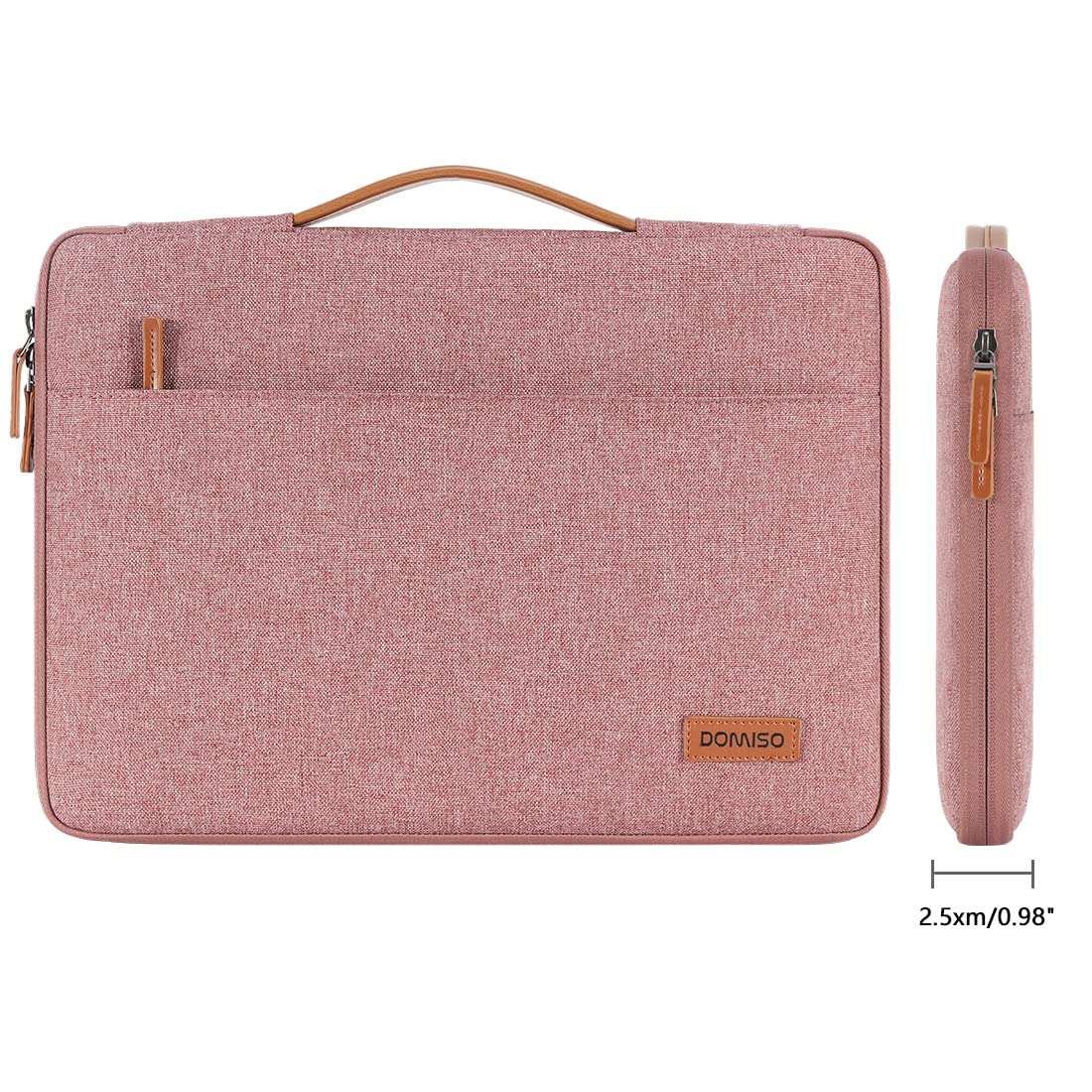 DOMISO 11 Inch Laptop Sleeve Canvas Notebook Portable Carrying Bag Case Handbag for 11.6" MacBook Air / 12.3" Microsoft Surface Pro 4/11.6" Computers, Pink 3