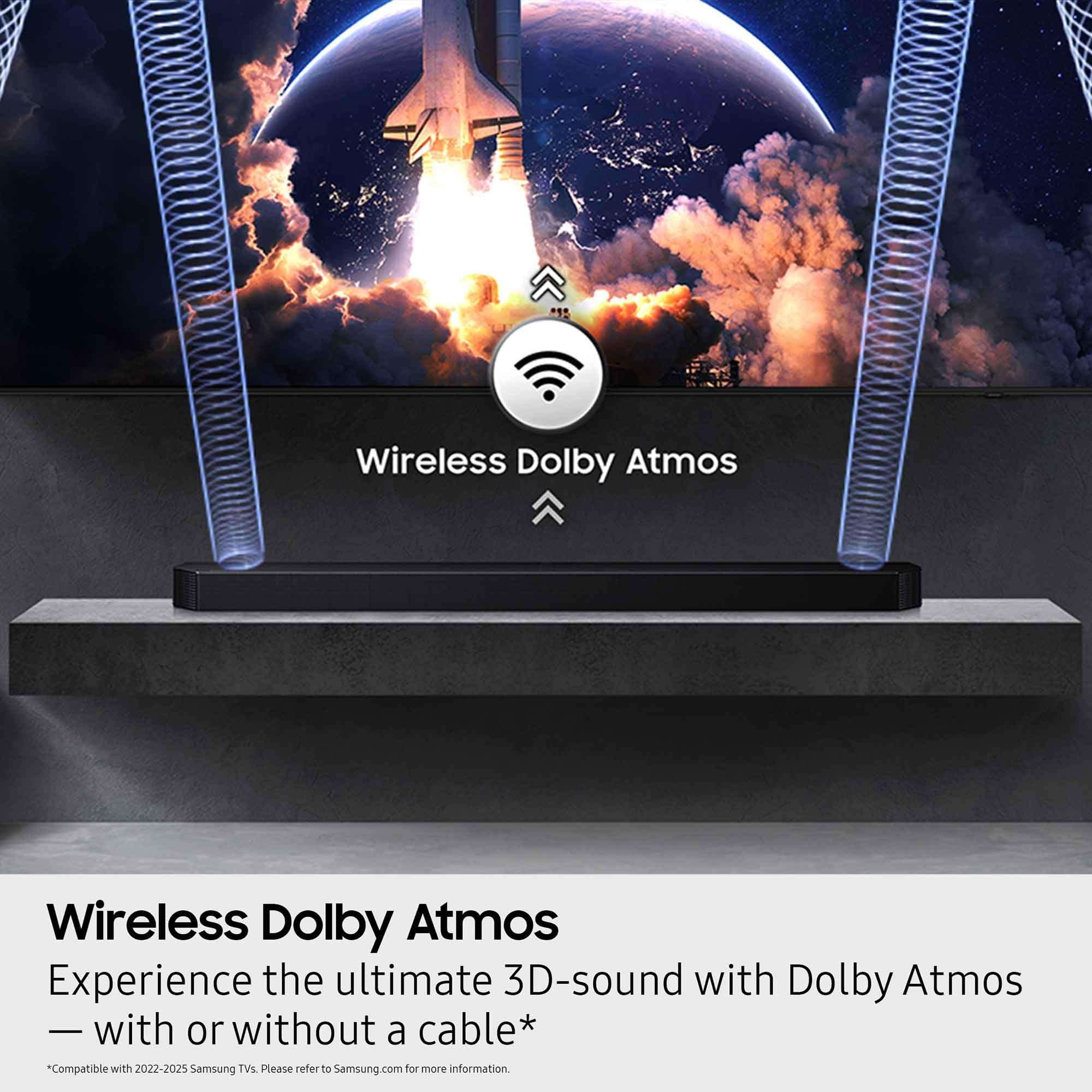 Samsung HW-Q800F Q Series Soundbar 5.1.2 Ch Subwoofer with a Walts TV SOUNDBAR-Mount for Compatible Soundbars Under 15lb and Amber Protection 3-Outlet-Surge Surge Protector (2025) 6