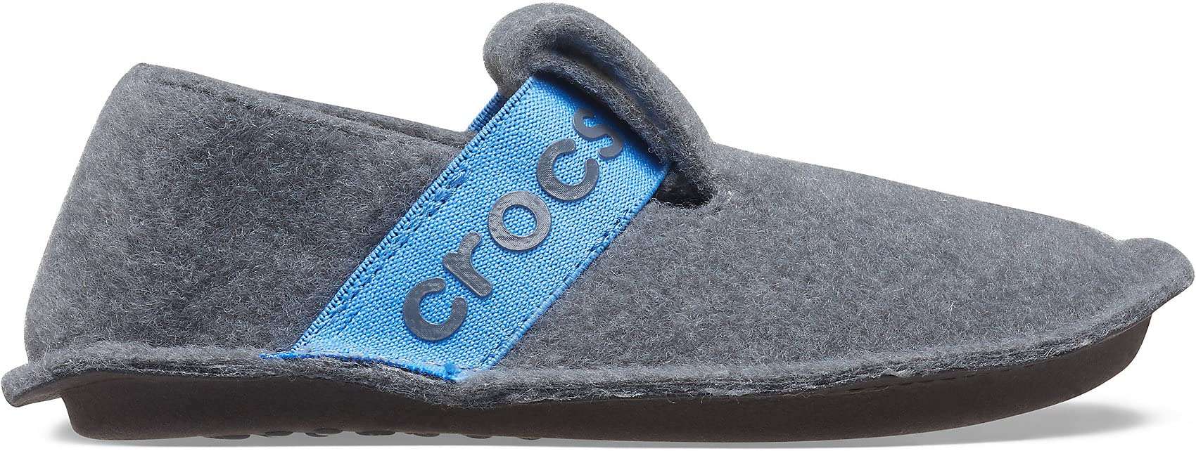 Crocs Kids' Classic Slipper | Comfortable Slip On Fuzzy Slippers for Kids, Slate Grey, 10 Toddler 2