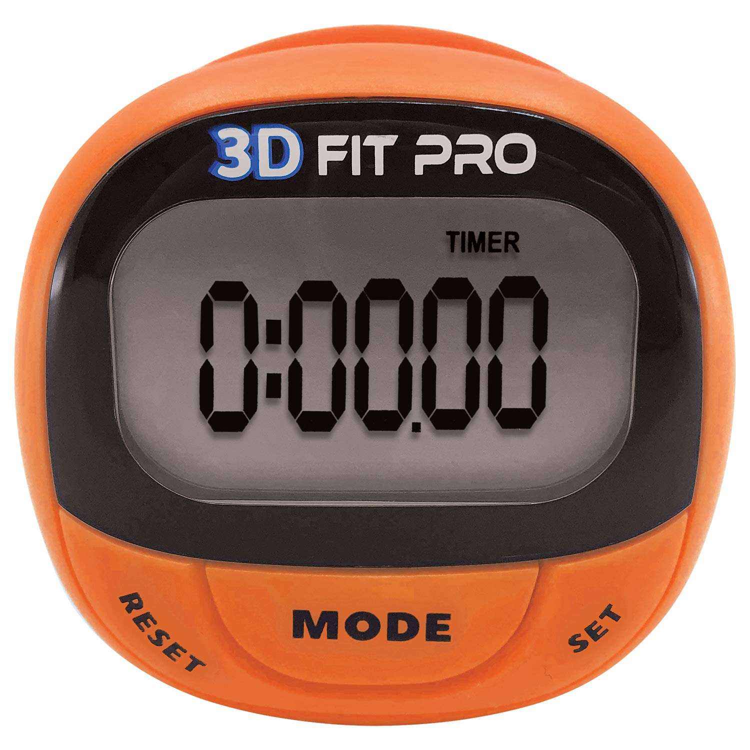 Champion Sports 3D Fitpro Digital Pedometer for Men and Women - Accurate Step Tracker for Walking, Running, to Track Calories, Distance, Speed and Duration - Premium Fitness Accessories - Orange 1