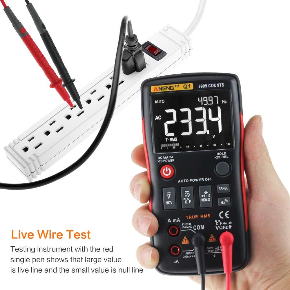 ANENG Q1 True-RMS Digital Multimeter Esr Meter Testers Automotive Electrical Dmm Transistor Peak Tester Meters Resistor - Red 6