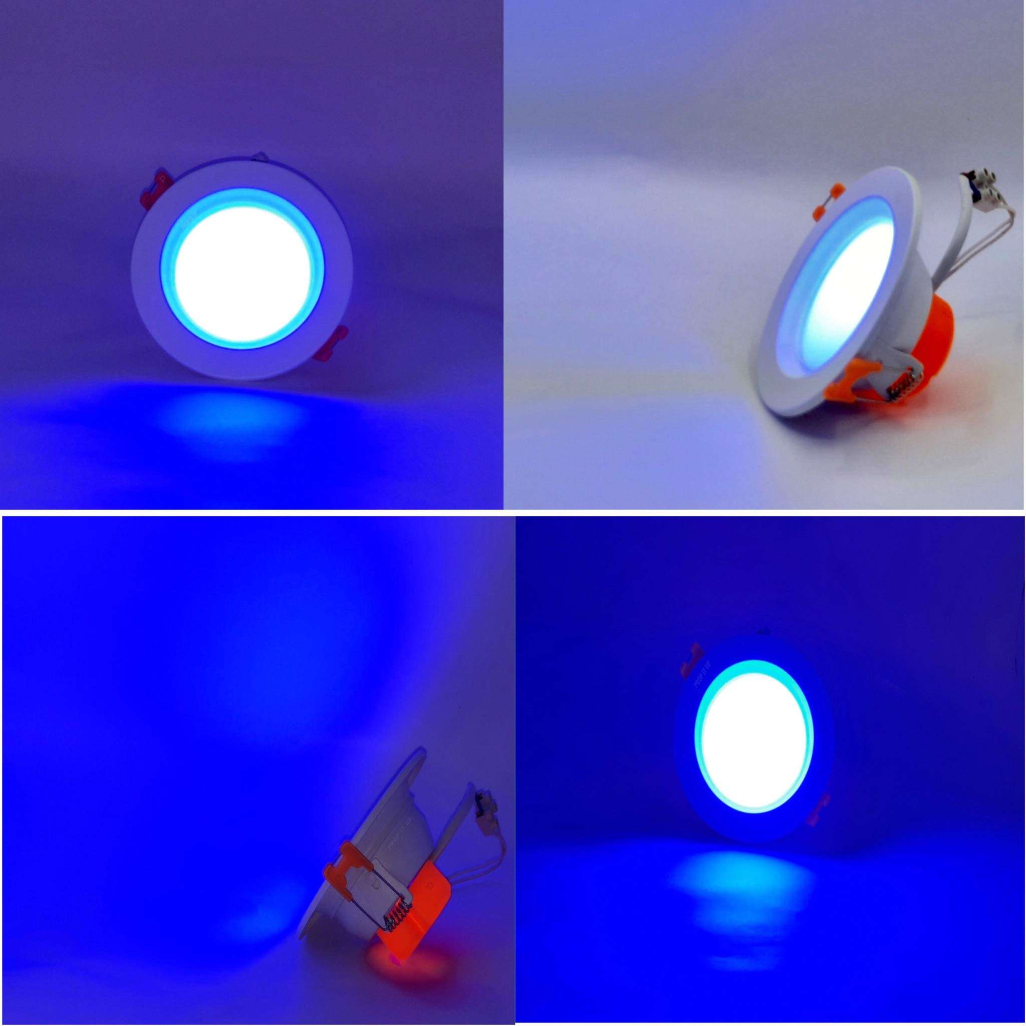 Prop It Up Ac 220 Metal and Plastic Led ceiling/concealed light, Blue, Round 6