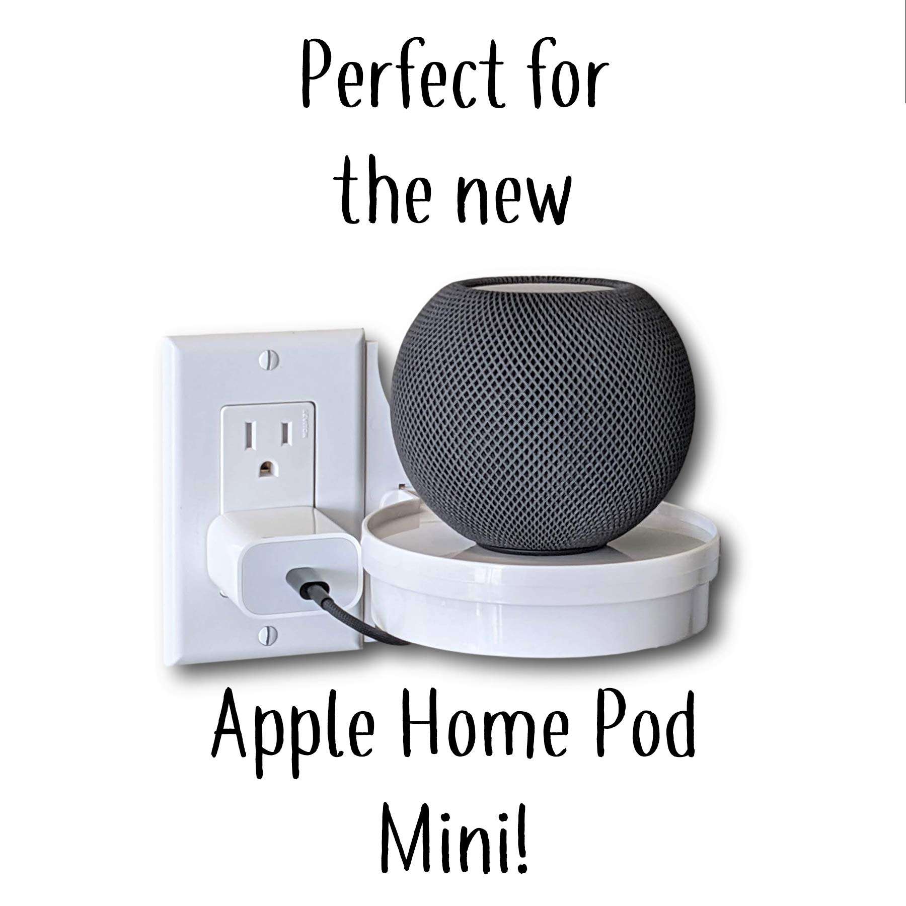 The Easy Outlet Shelf by Mount Genie - Works With All Outlets - 60 Second Install - Hidden Cord Cable Storage - Perfect Google Home Mount, Nest Wifi Mount, for Cameras, Voice Assistants, and More 2