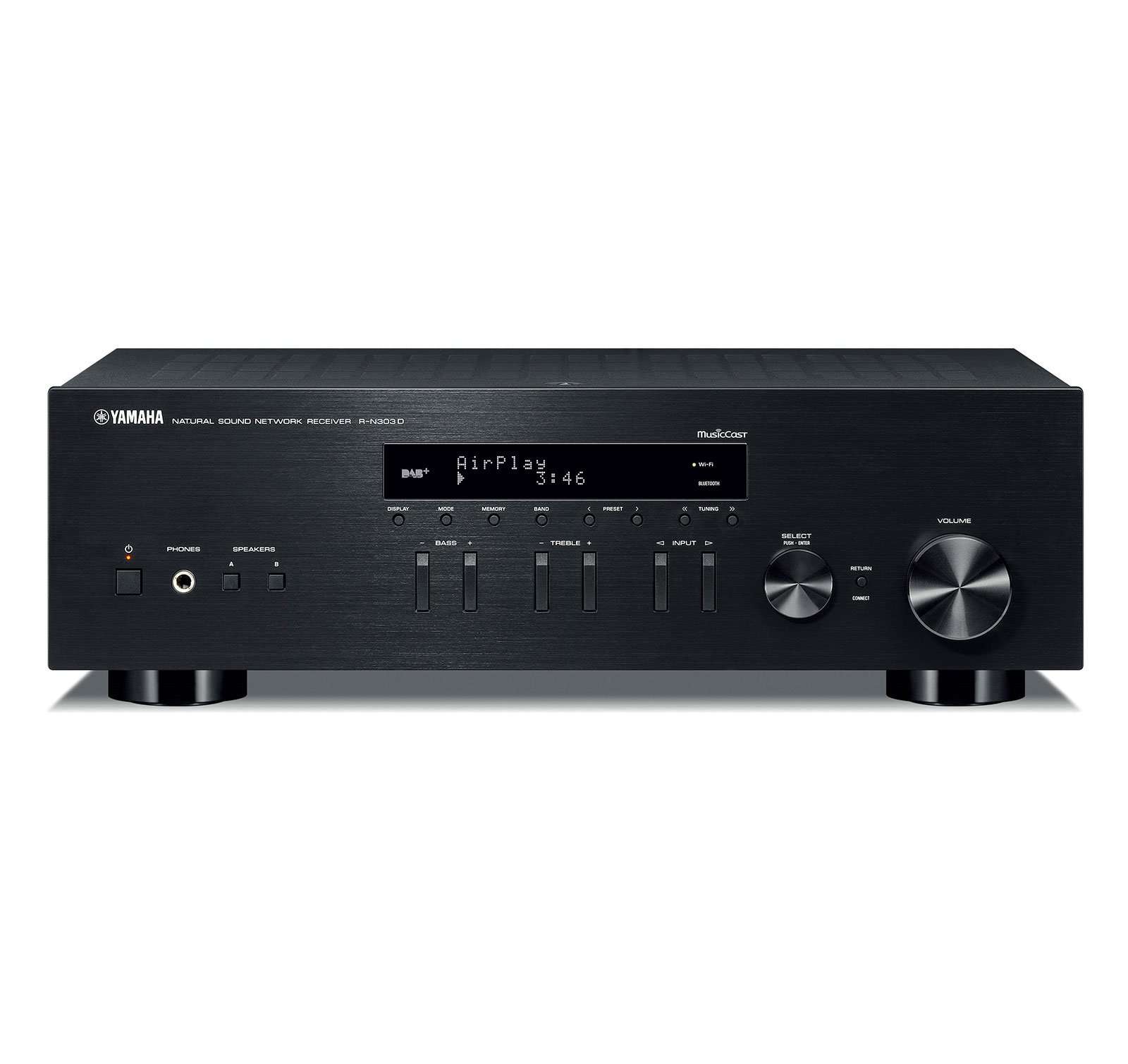 Yamaha CD-S303 Single CD Player, Black & Yamaha R-N303BL Stereo Receiver with Wi-Fi, Bluetooth & Phono 6