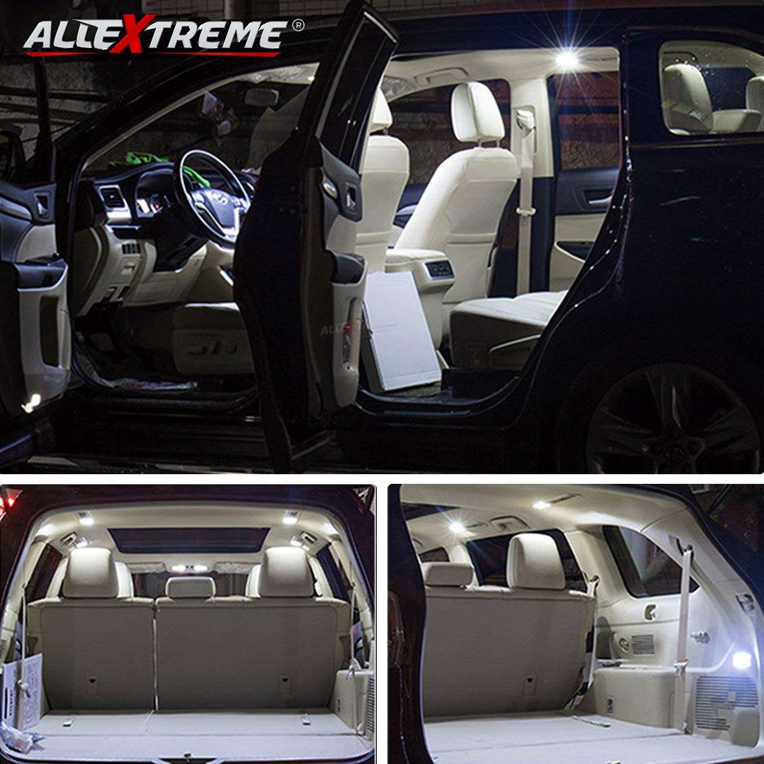 Allextreme EX10S1W 10 LED Universal Car Interior Super Bright Roof Light Reading Dome Bulb Lamp with Festoon Holder (5W, White, 1 Pc) 6