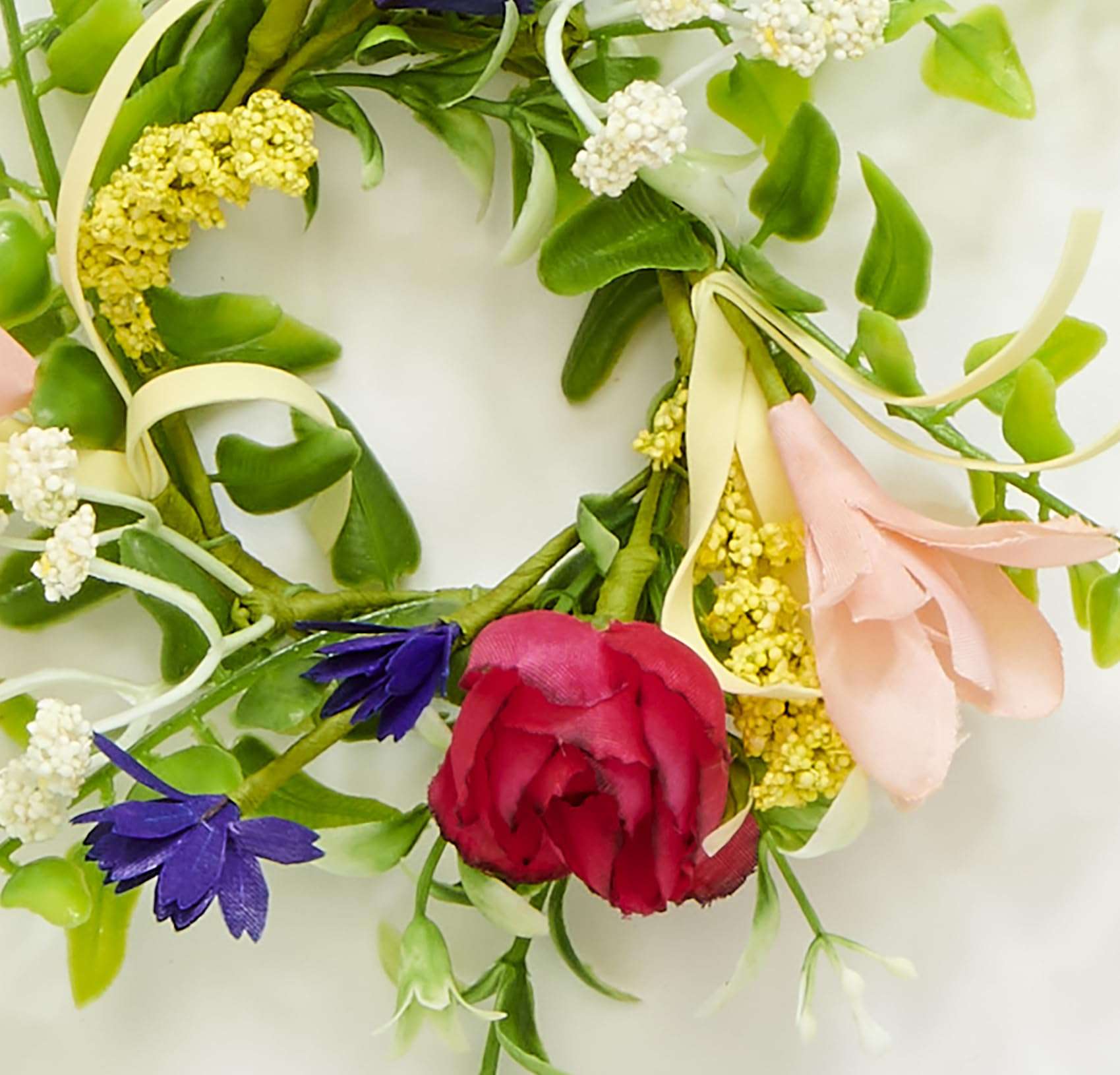 Worth Imports 2.25" Wild Artificial Multicolor Spring Flower Candle Ring, Napkin Ring Set of 4 3