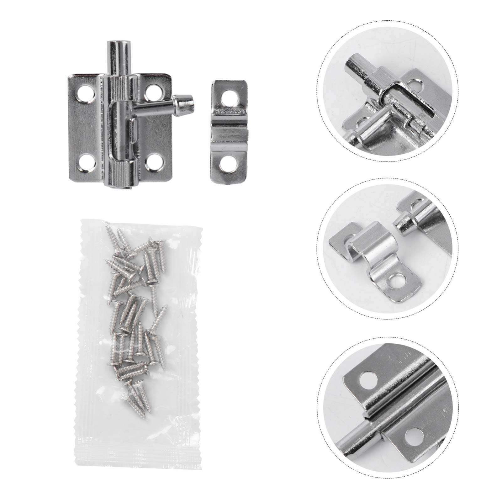 GARNECK Iron Door Anti- Slide Lock Bolt Bathroom Door Lock Door Lockto Keep Your Security And Privacy 3pcs With Screws (silver） 6