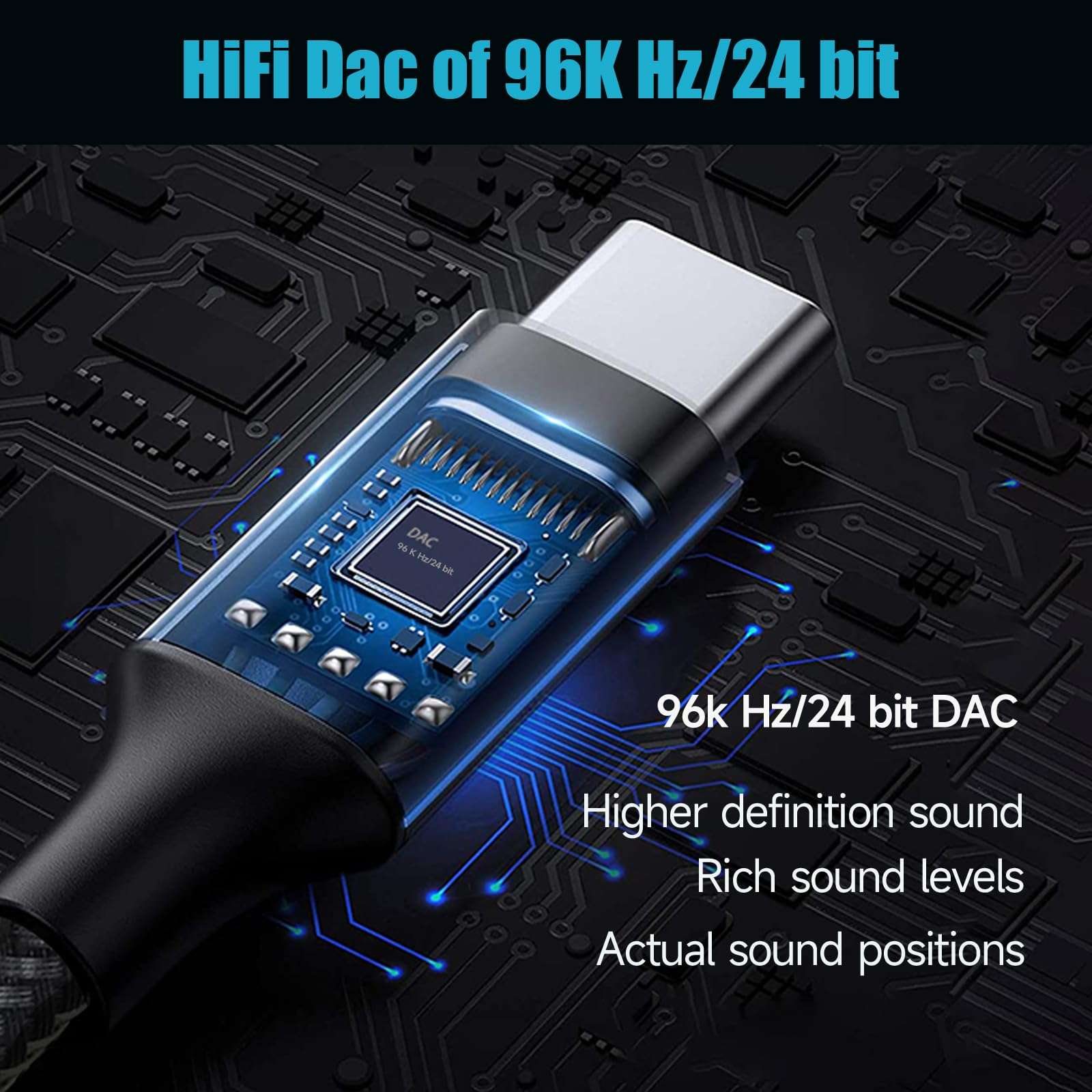 Headphone USB C Adapter，T-Sound USB Type C to 3.5mm Female Headphone Jack Adapter (Hi-Res DAC) Compatible with MacBook Pro, Google Pixel 2XL/3XL/iPad Pro/Huawei/Mozo Z3/HTC/Sony XZ2，Braided 2