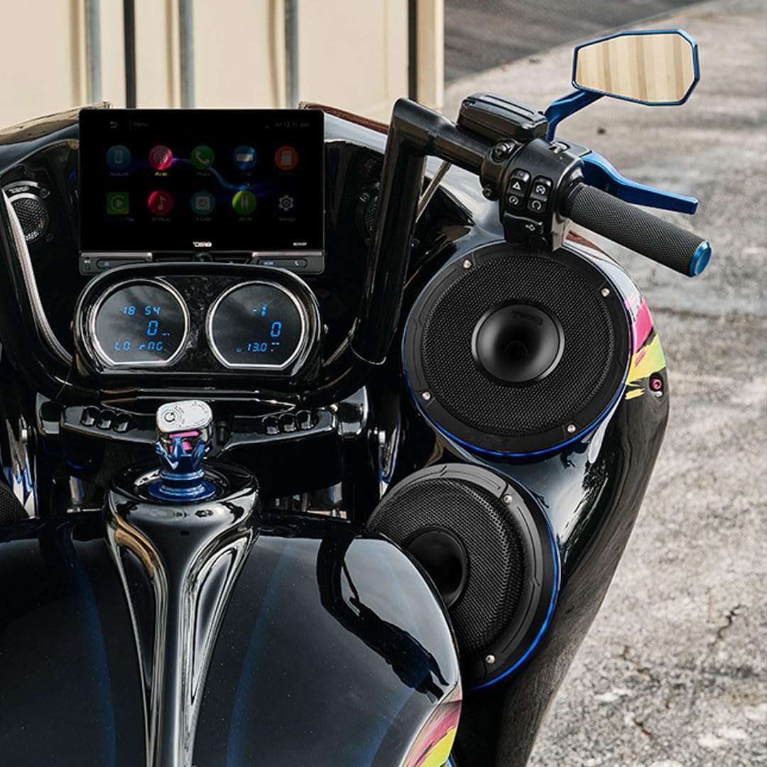 DS18 PRO-HY8.4MSL 8 Inches Shallow Hybrid Mid-Range Car Audio Loudspeaker with Built-in Driver and Grill Included 400W Max 200W RMS 4 Ohms (1 Speaker) 4