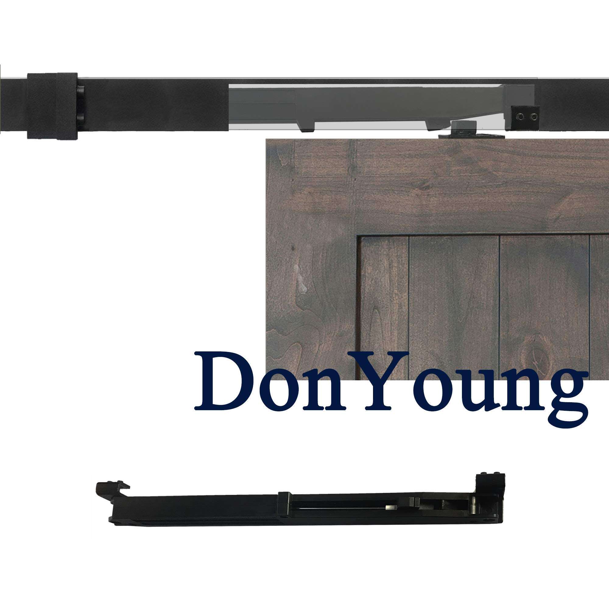 2PCS Barn Door Soft Close Mechanism Spring Buffer Damper Upgraded Hole-Free Version Sliding Barn Door Hardware for Door Weight 70-160 Pounds Adjustable Door Stoppers, Actuator Spacers Included 2