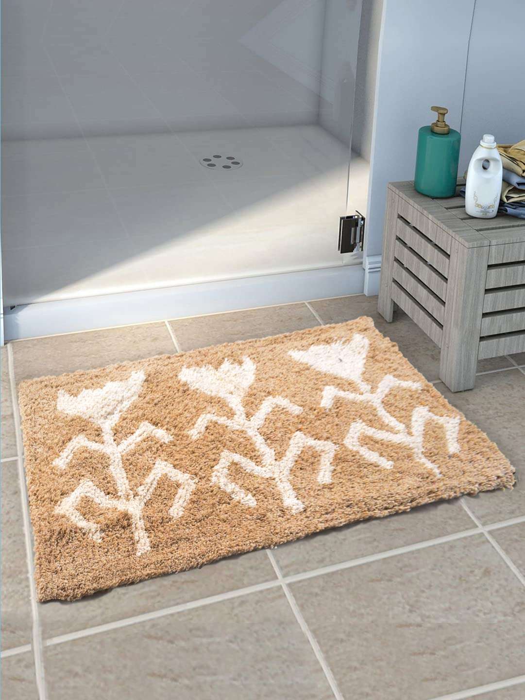 BLANC 9 Bathmats & Doormats |Non Slip Washable Cotton Mat| for Bathtub, Floor, Kitchen and Living Room (45X70Cm) 2