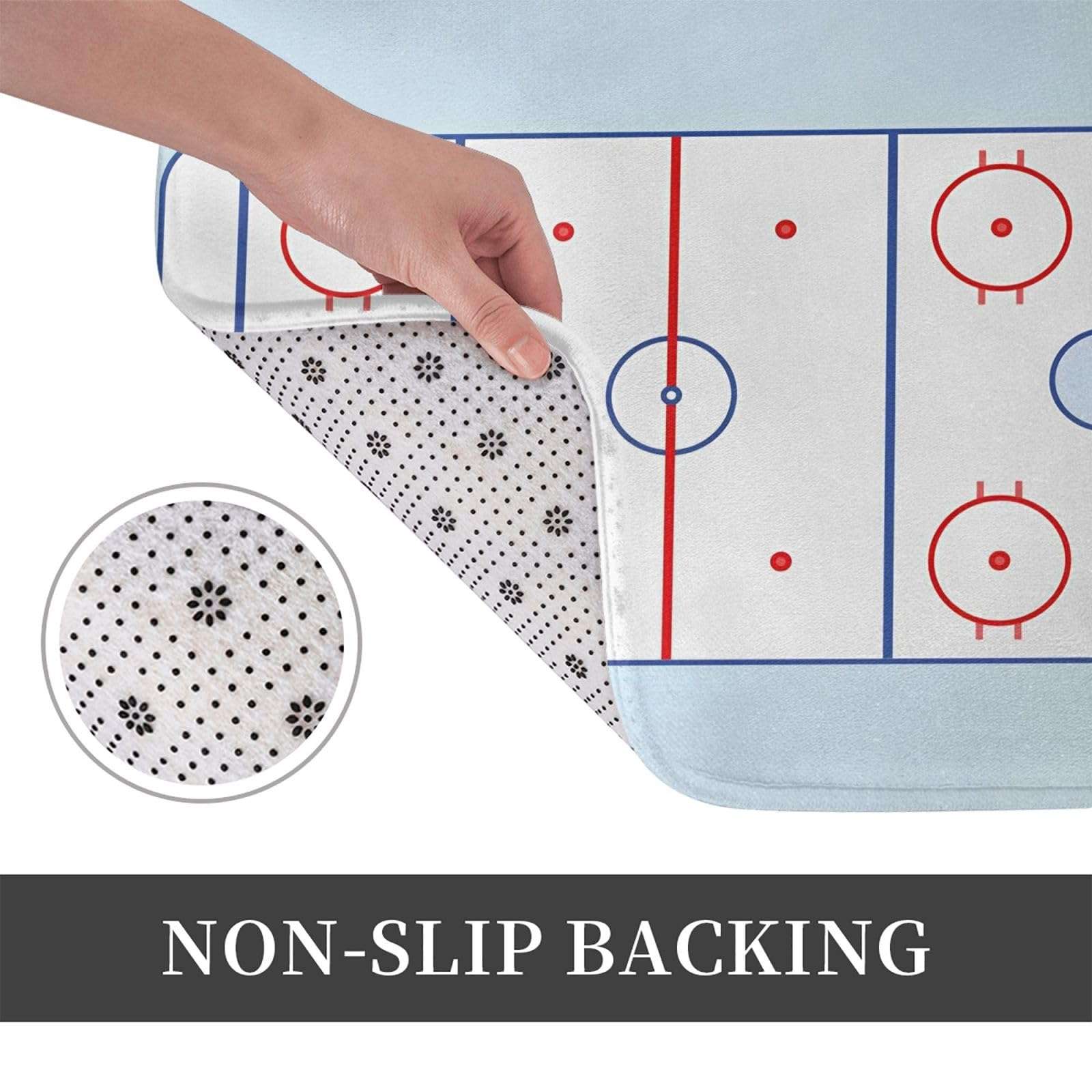 Hockey Field Bathroom Rugs Bath Rug 16 x 24 Inches, Non Slip Bath Carpet, Area Mat Home Decor Accessories for Shower Floor Tub Bedroom Kitchen 5