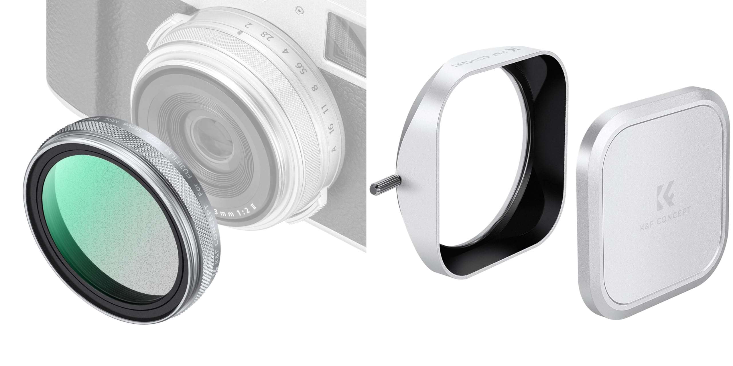 Black Mist Diffusion 1/4 Filter+ Lens Hood+ Lens Cap Kit (3 PCS) for Fujifilm X100 Series Camera X100/X100F/X100S/X100T/X100V/X100VI 1