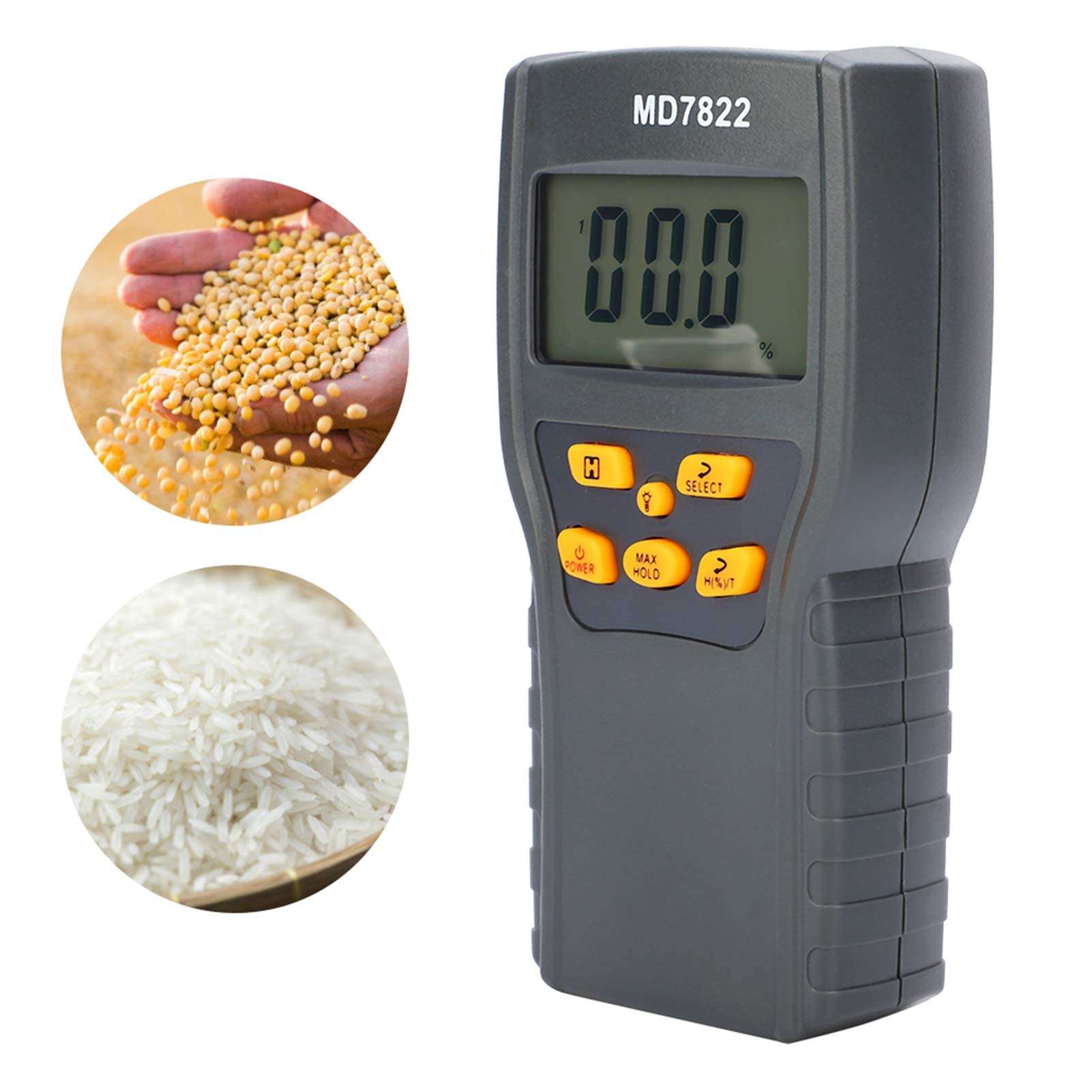 Portable Grain Moisture Meter Moisture Tester Digital Display Precise Humidity Tester Digital Flour Moisture Meter for Rice Soybean 6