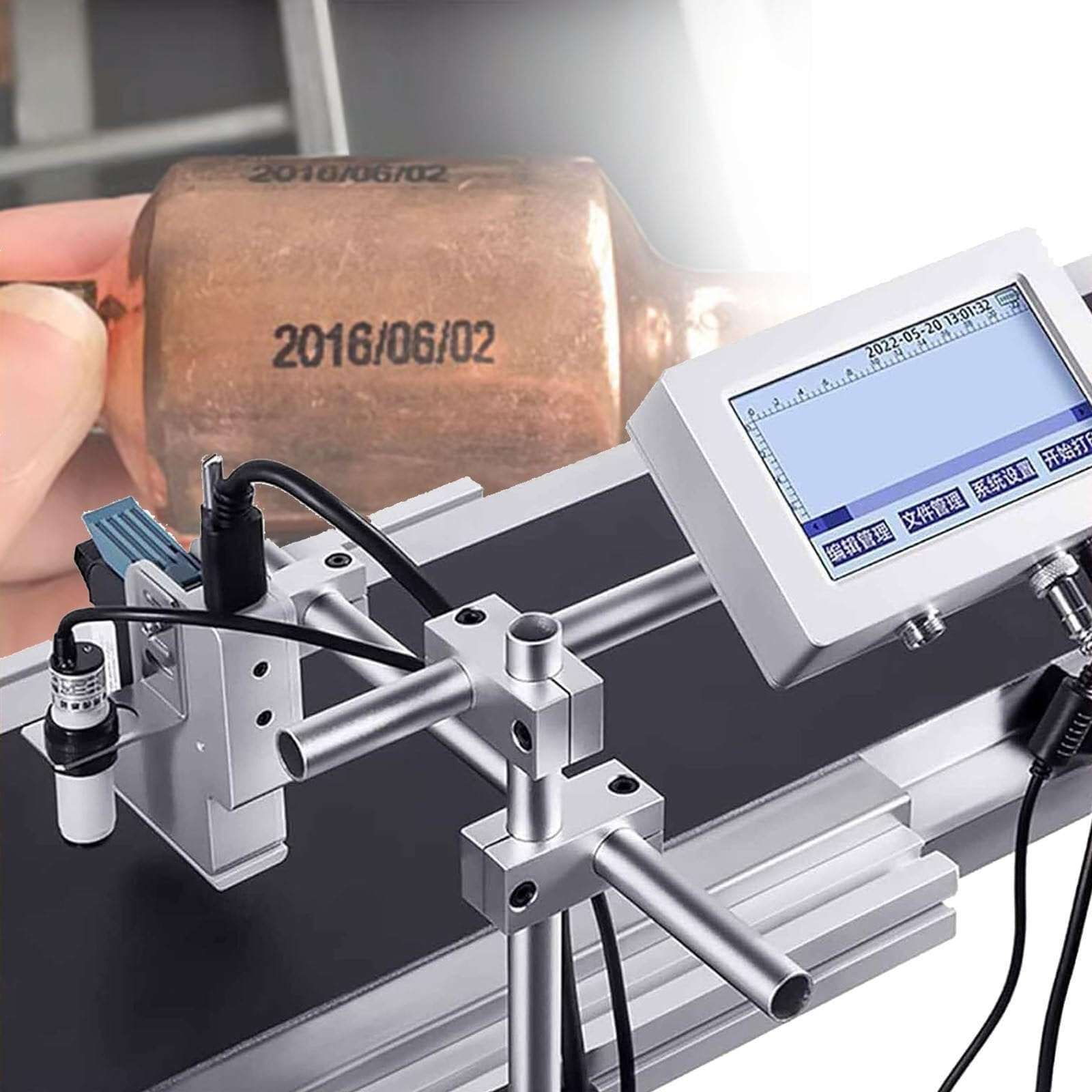 Portable Desktop Inkjet Printer,Intelligent Inkjet Coding Machine,Industrial Inkjet Printer,Mobile Inkjet Code Printer,Automatic Inkjet Coding Machine(12.7mm) 1