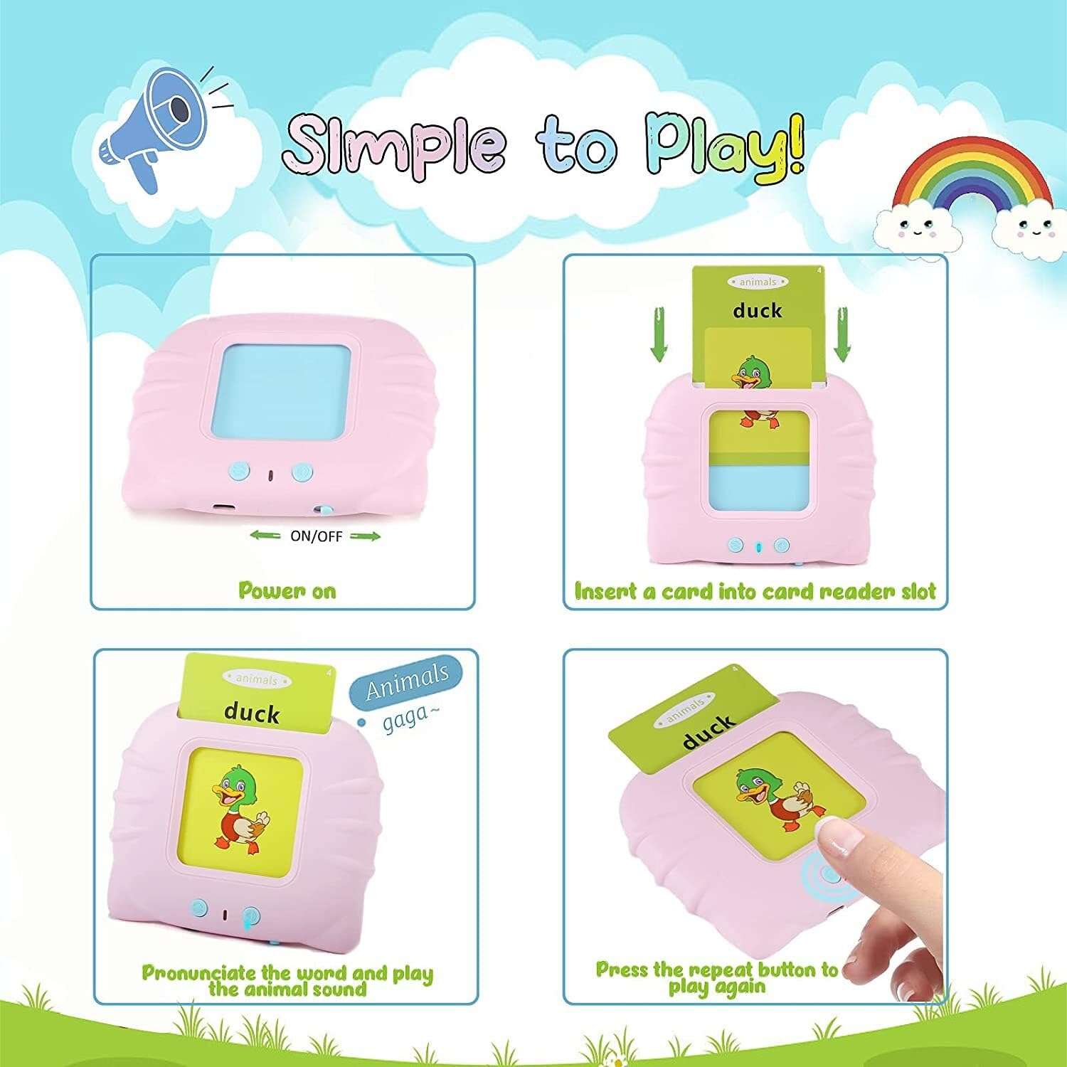 Royaldeals Toys Talking Flash Cards- Learning Toys for Toddlers - for Age 2 3 4 5 6 3