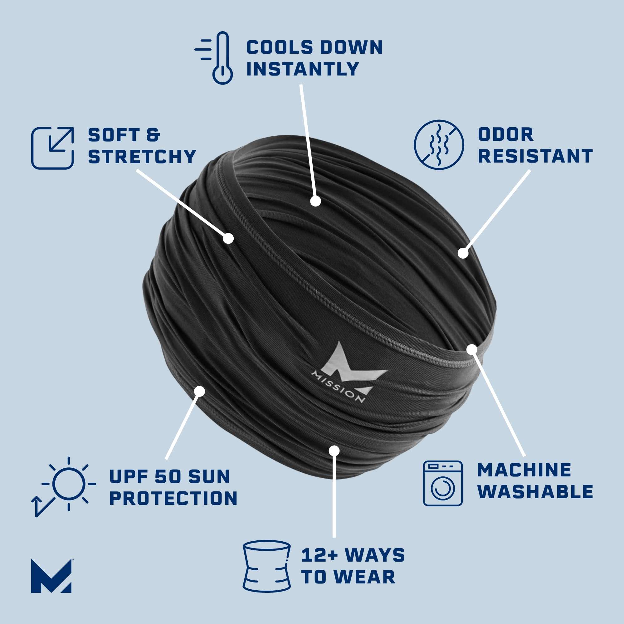 MISSION Mossy Oak Cooling 12-in-1 Neck Gaiter, Country DNA - Lightweight & Durable - Cools Up to 2 Hours - UPF 50 Sun Protection - Machine Washable 3