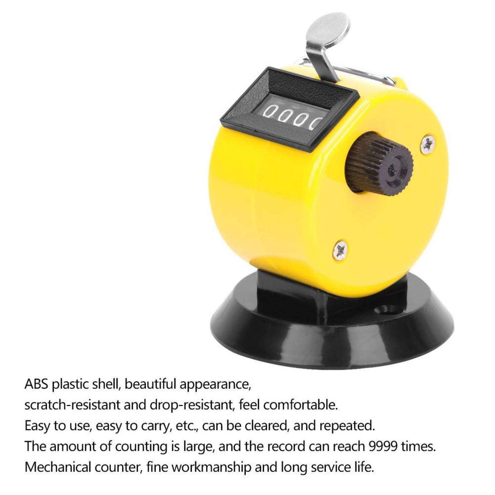 Jeanoko Handheld Tally Reminder Counter 4 Digit Tally Counters Mechanical ABS for Sports Field Golf(Yellow) 5