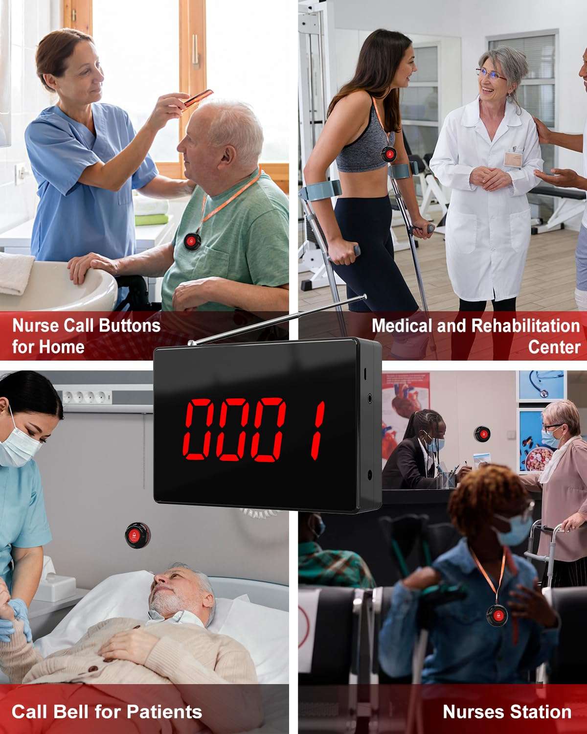 CallToU Wireless Calling System Customers Patient Pager System 1 Display Receiver Only（Need to Be Paired with Transmitter to Work） 3