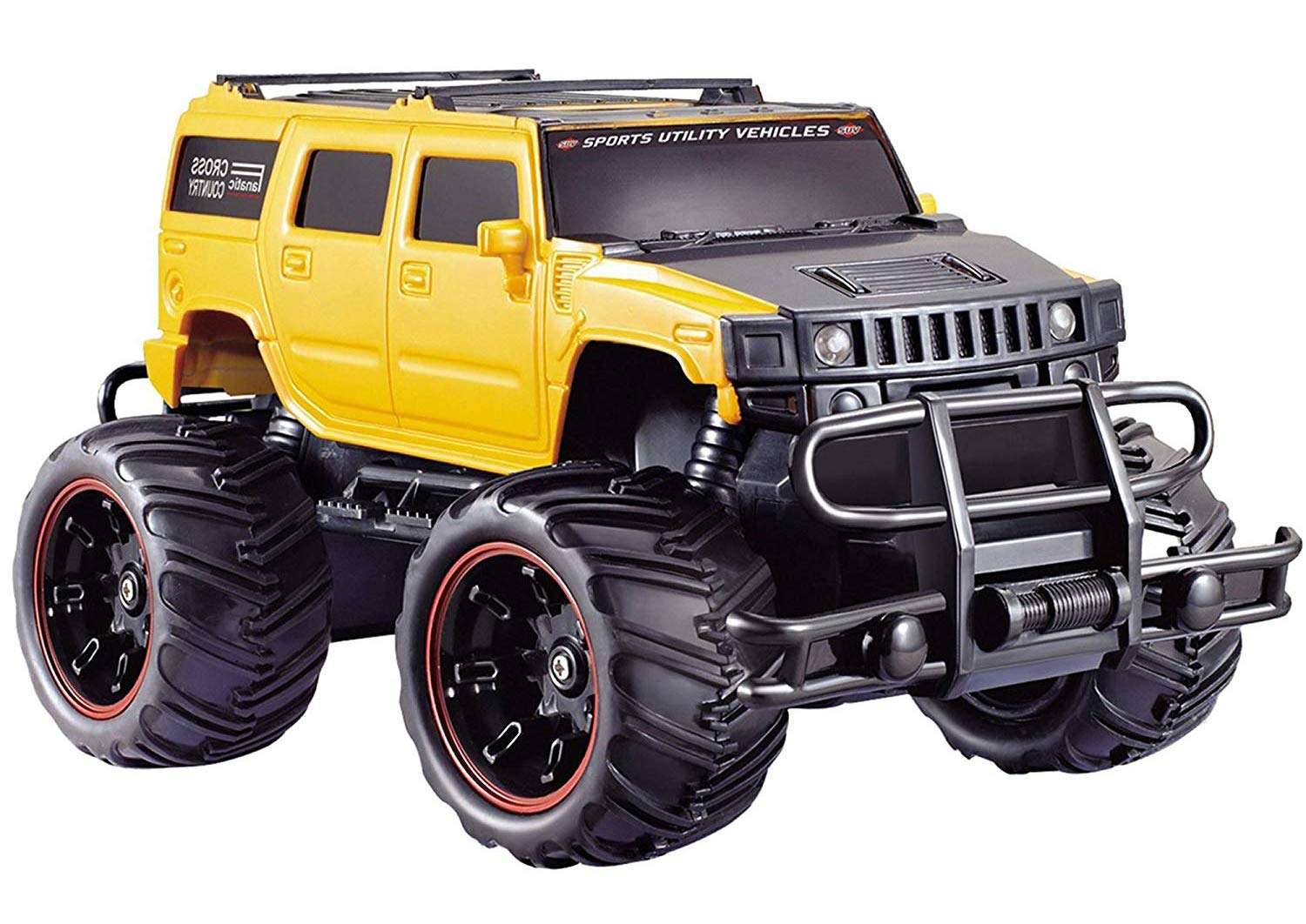 Popsugar Rubber Monster Truck with Remote Control, Pack of 1, Black & TPR Rubber RC Car, Yellow, 3 Years 6